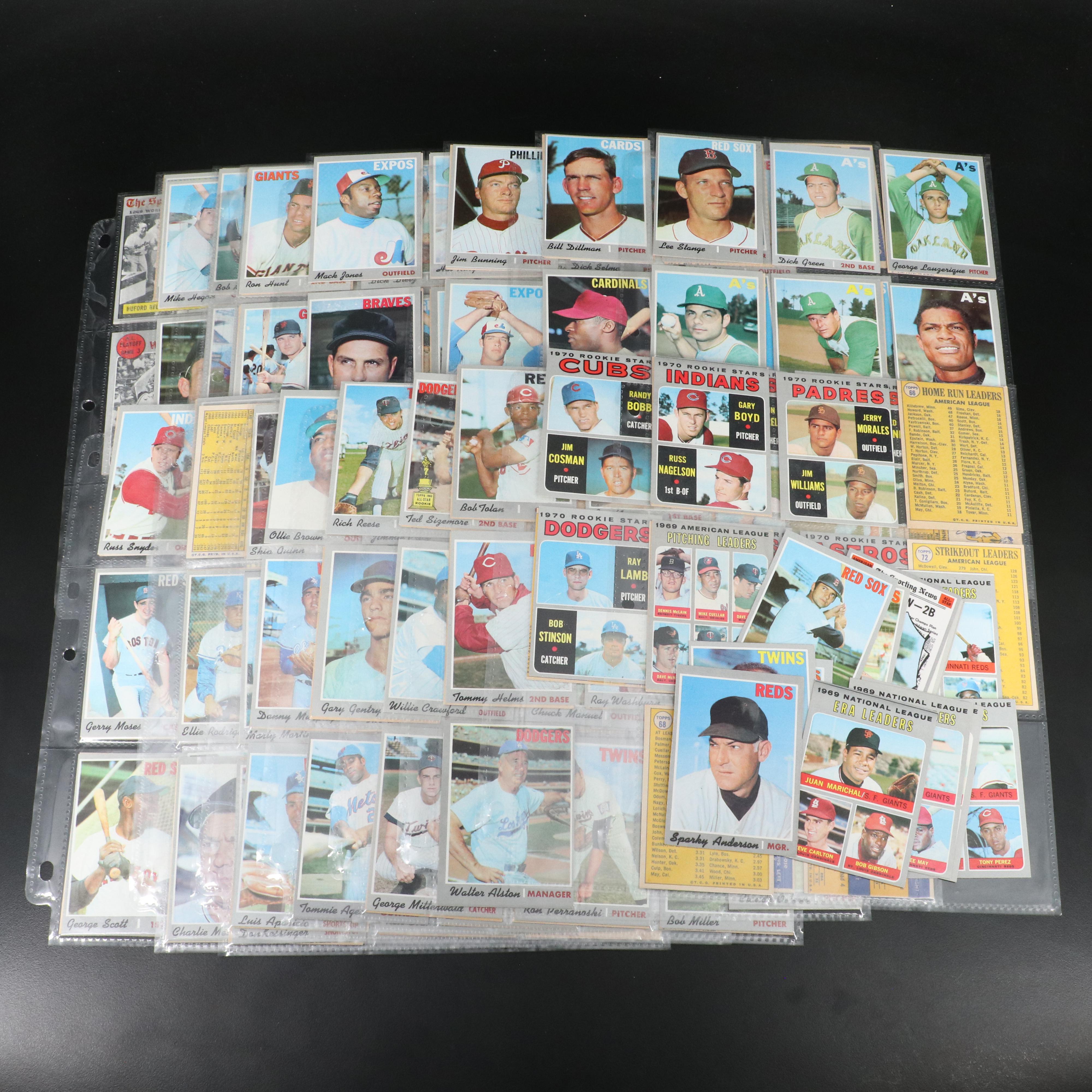 1970 Topps Baseball Cards Featuring Hank Aaron, Roberto Clemente, and More