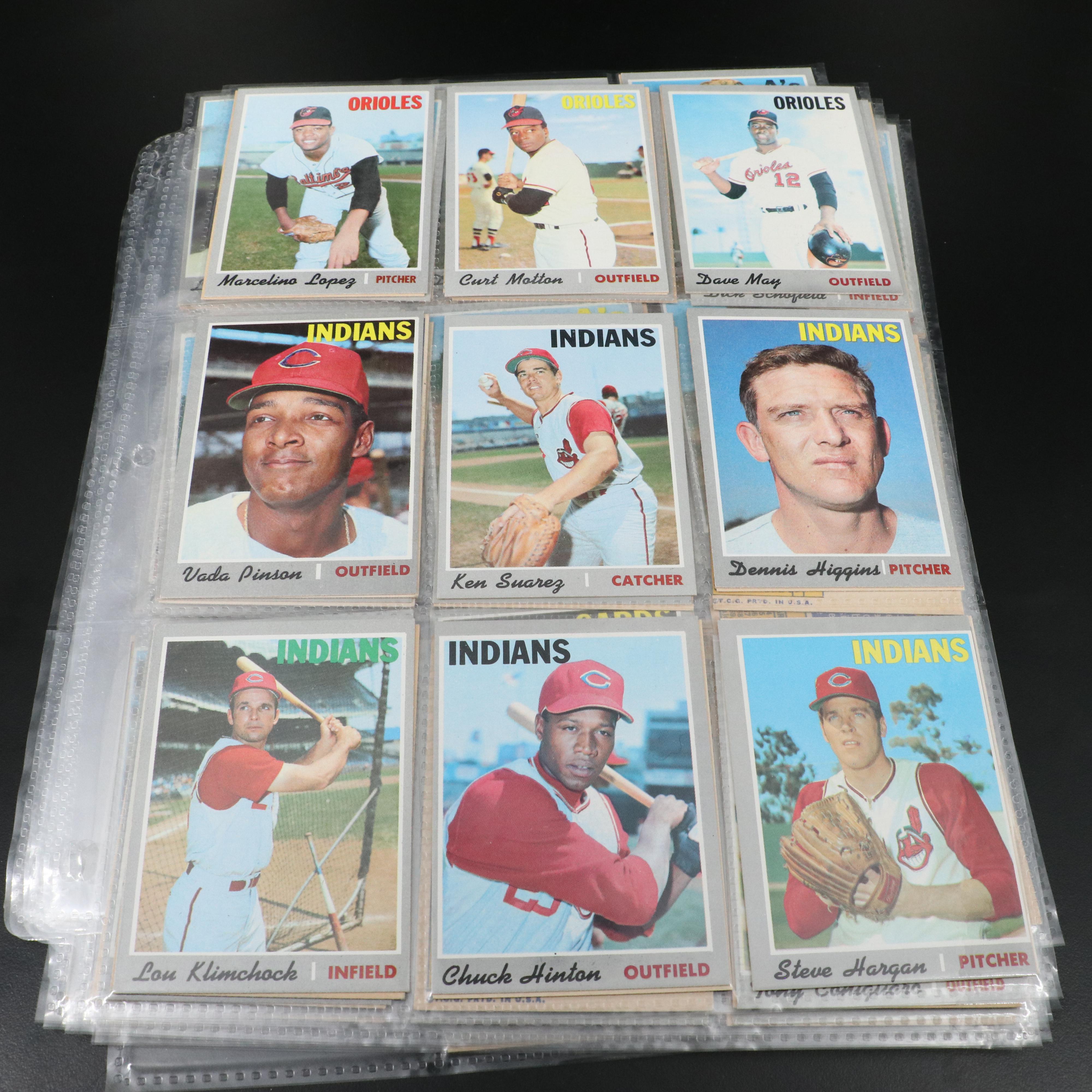 1970 Topps Baseball Cards Featuring Hank Aaron, Roberto Clemente, and More