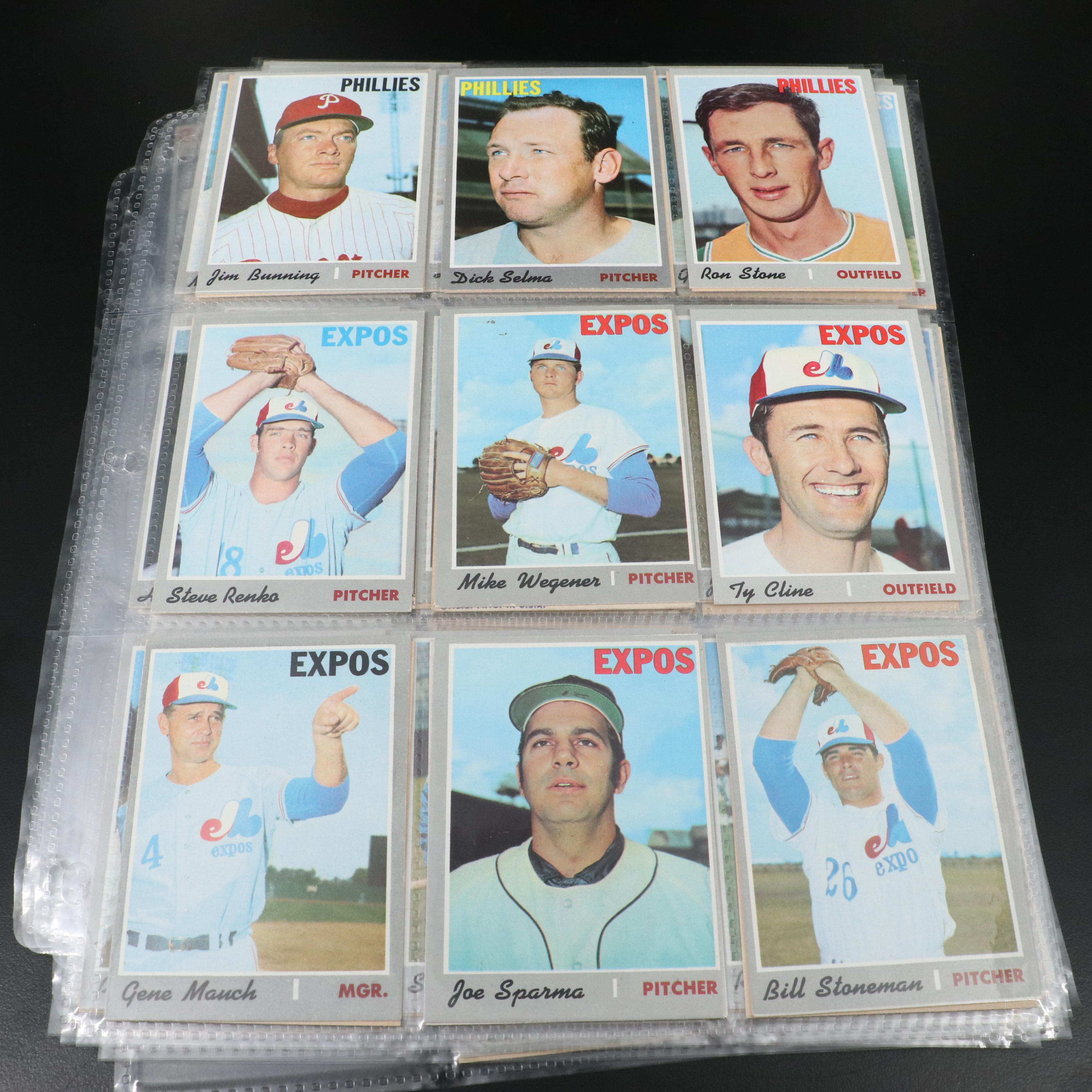 1970 Topps Baseball Cards Featuring Hank Aaron, Roberto Clemente, and More