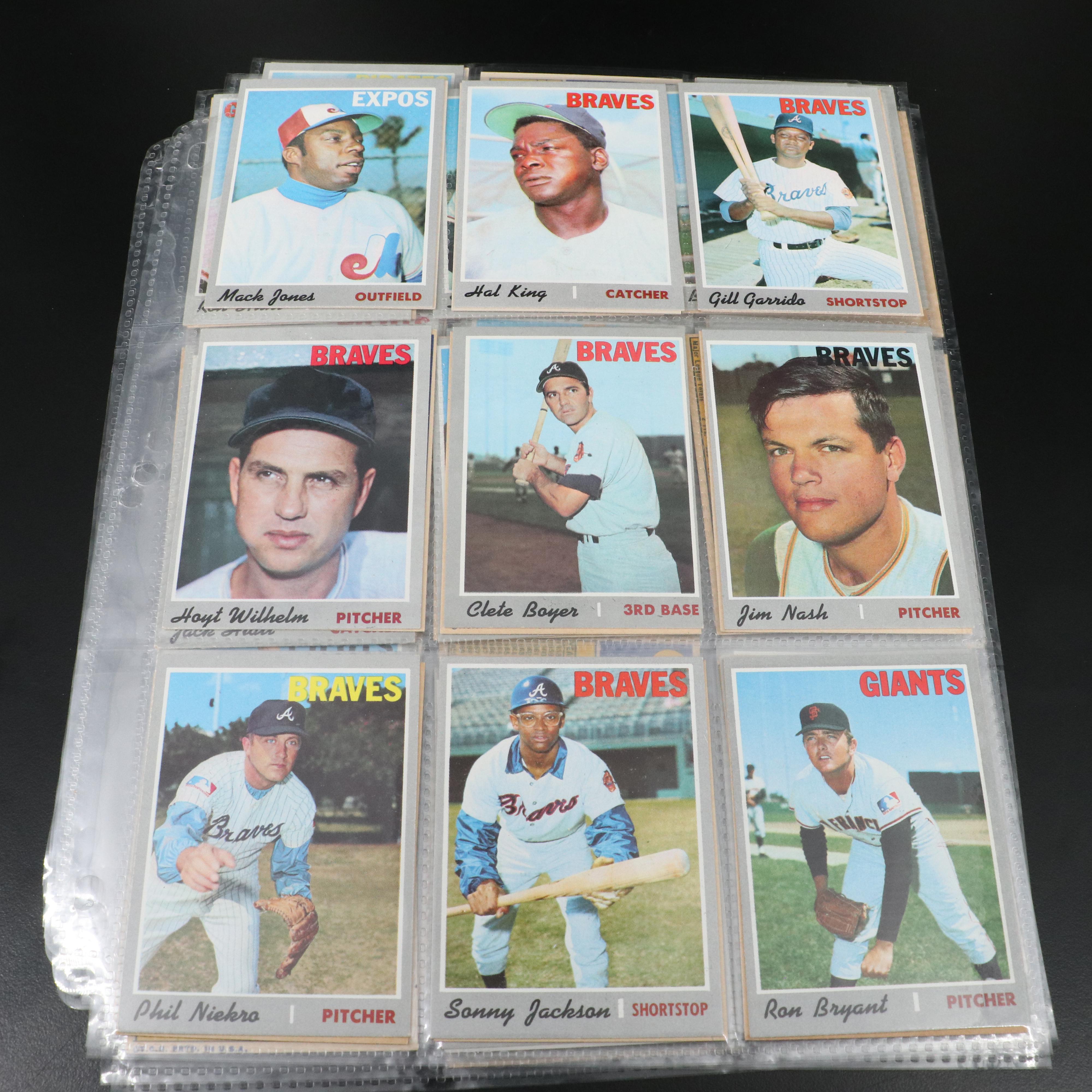 1970 Topps Baseball Cards Featuring Hank Aaron, Roberto Clemente, and More