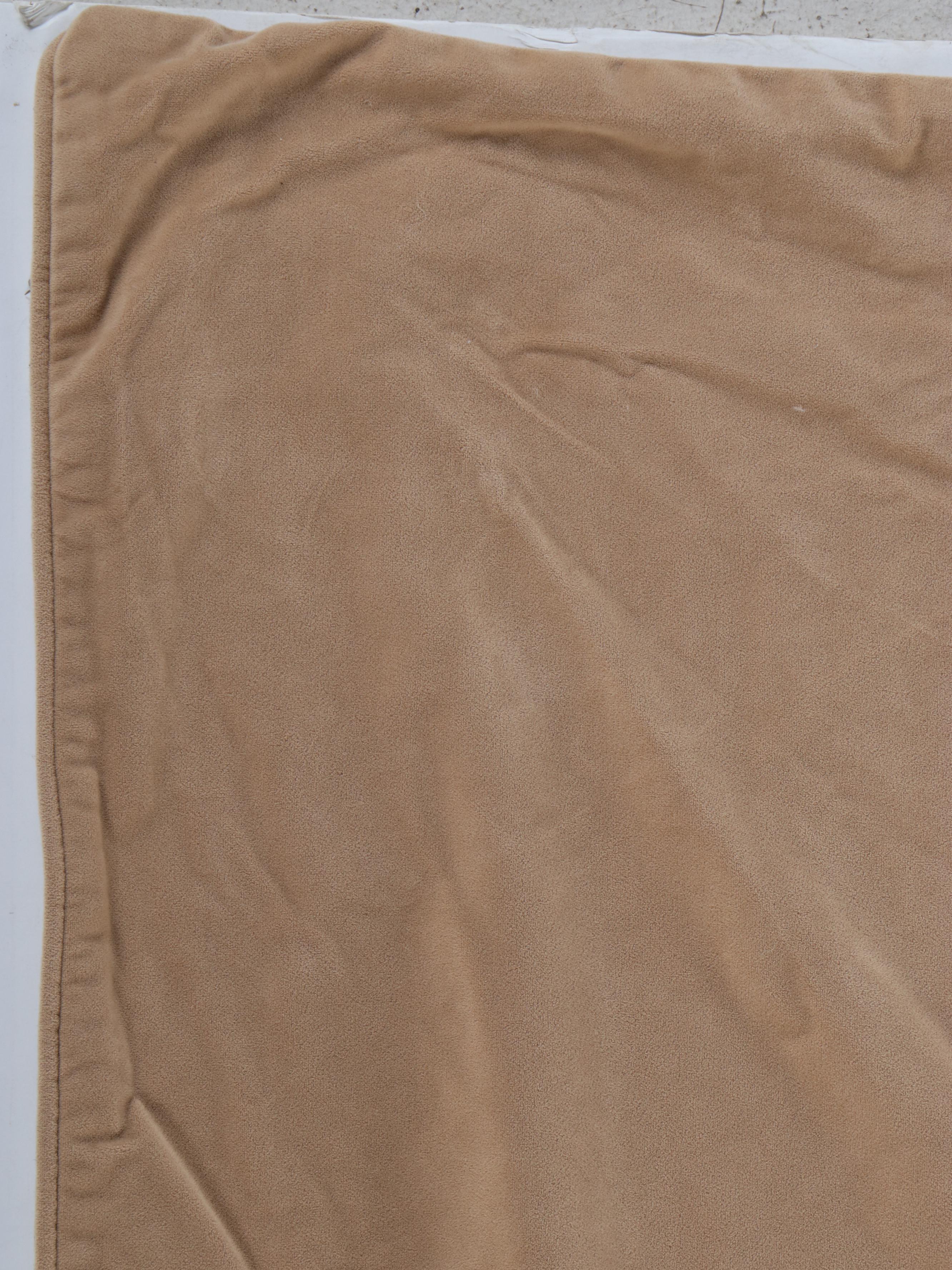 Henredon Bed Skirt with Brown Fabric Pillows and Blankets