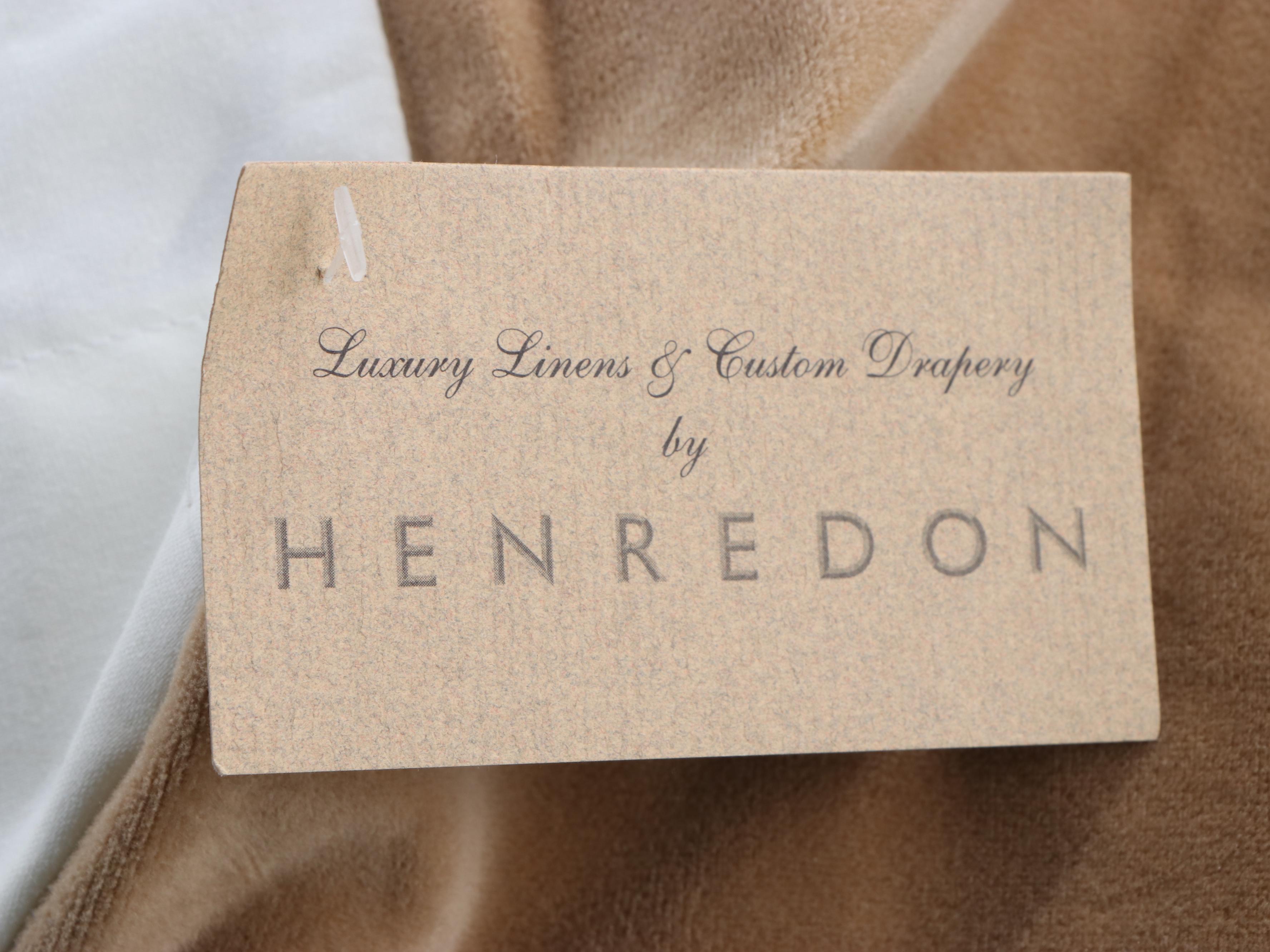 Henredon Bed Skirt with Brown Fabric Pillows and Blankets