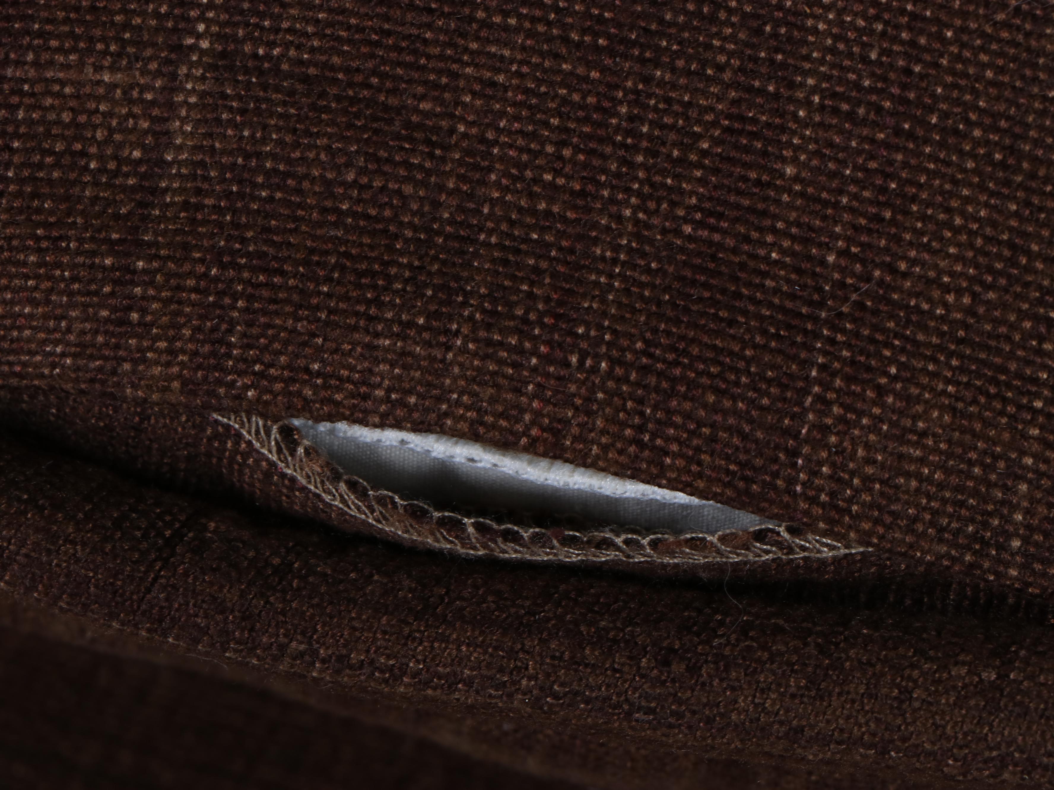 Henredon Bed Skirt with Brown Fabric Pillows and Blankets