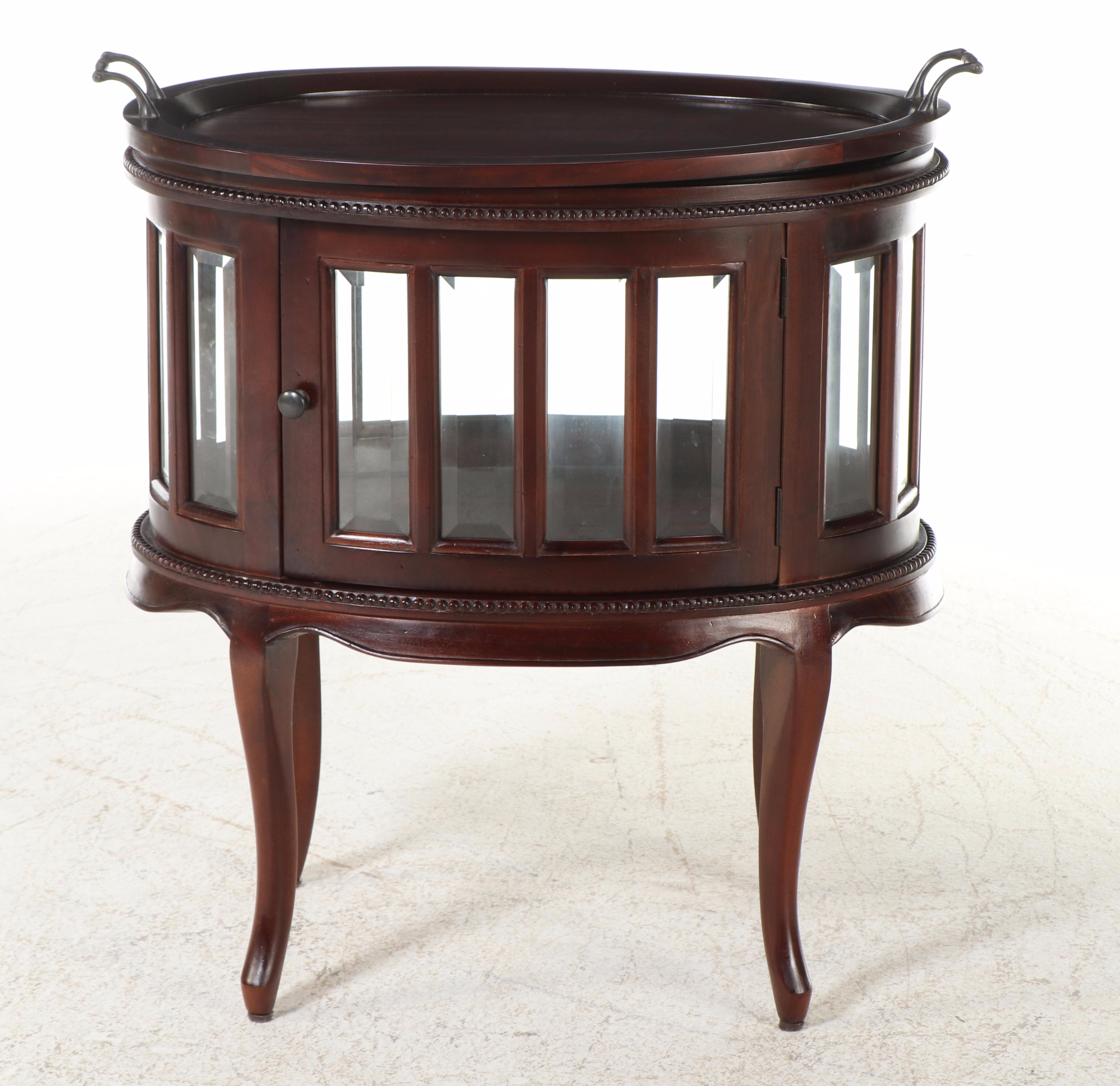 Arhaus Furniture Mahogany Tray-Top Vitrine Table