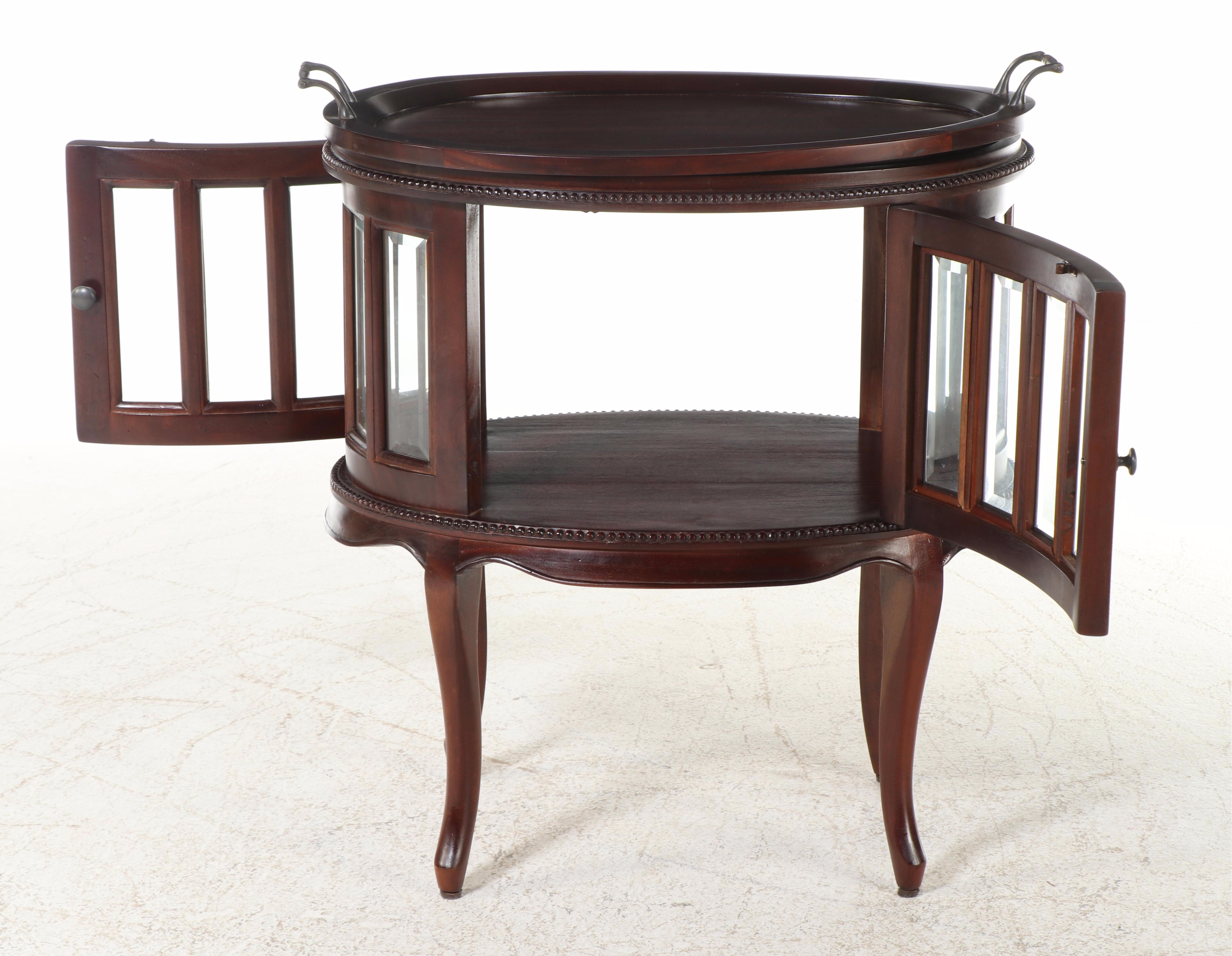 Arhaus Furniture Mahogany Tray-Top Vitrine Table