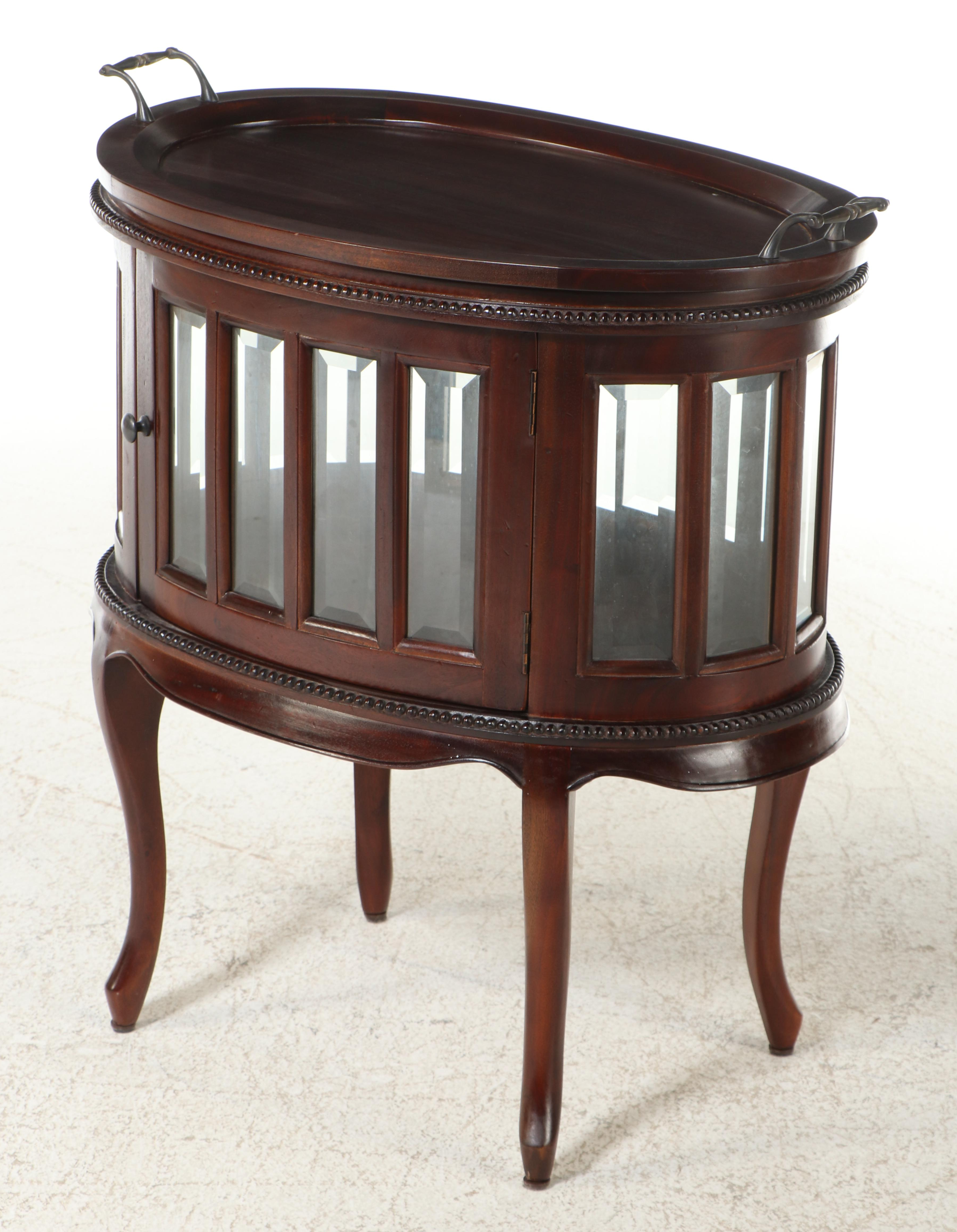 Arhaus Furniture Mahogany Tray-Top Vitrine Table