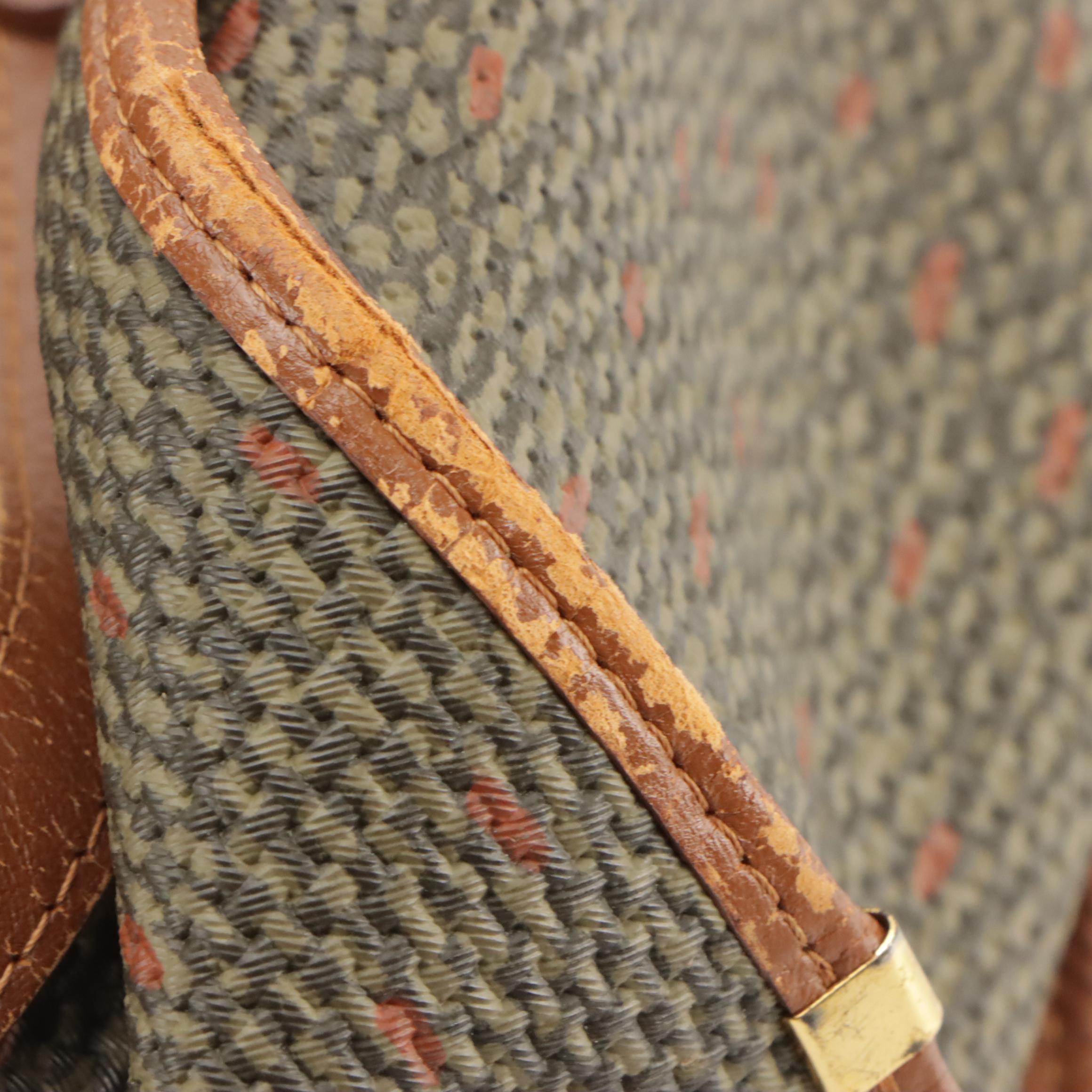 Yves Saint Laurent Vintage Coated Woven Canvas Barrel Bag