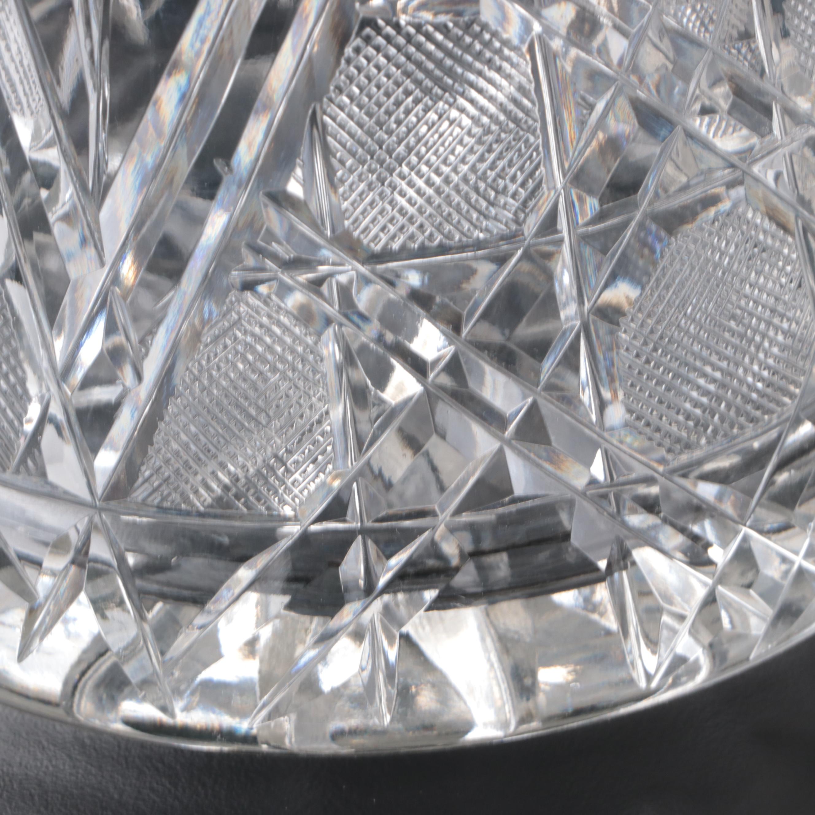 Etched Crystal Vase, Crystal Ice Bucket, and Glass U.S. Senate Pitcher