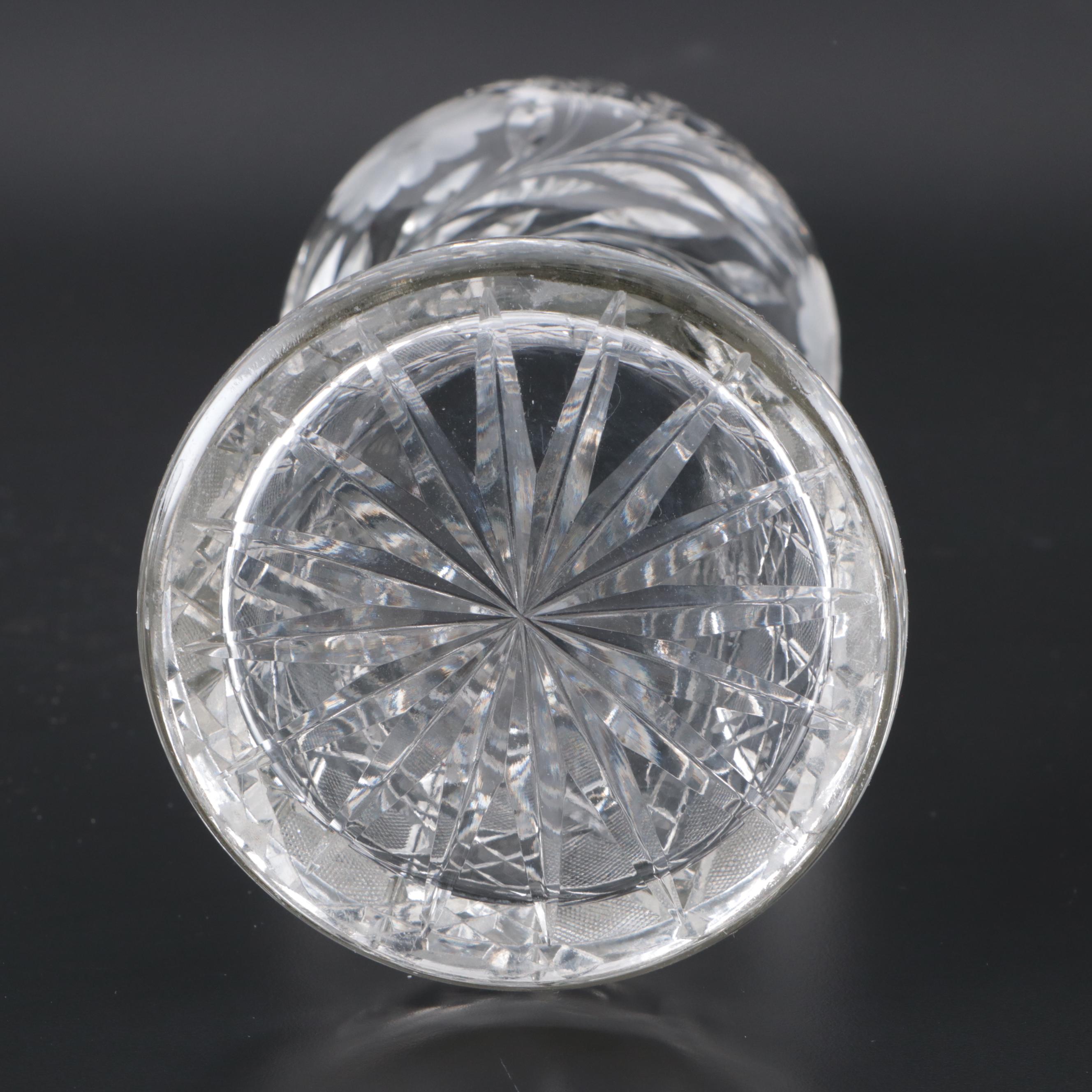 Etched Crystal Vase, Crystal Ice Bucket, and Glass U.S. Senate Pitcher