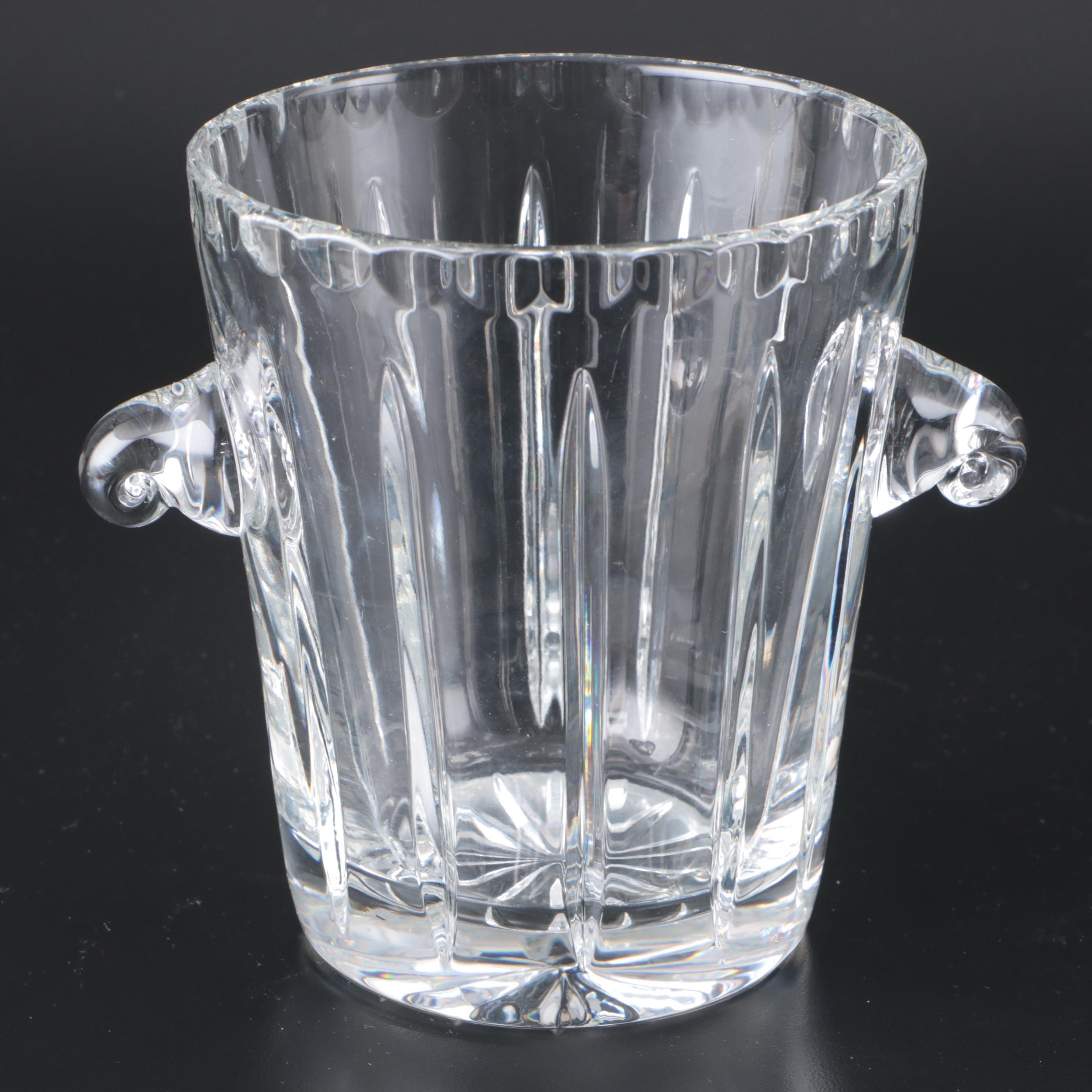 Etched Crystal Vase, Crystal Ice Bucket, and Glass U.S. Senate Pitcher