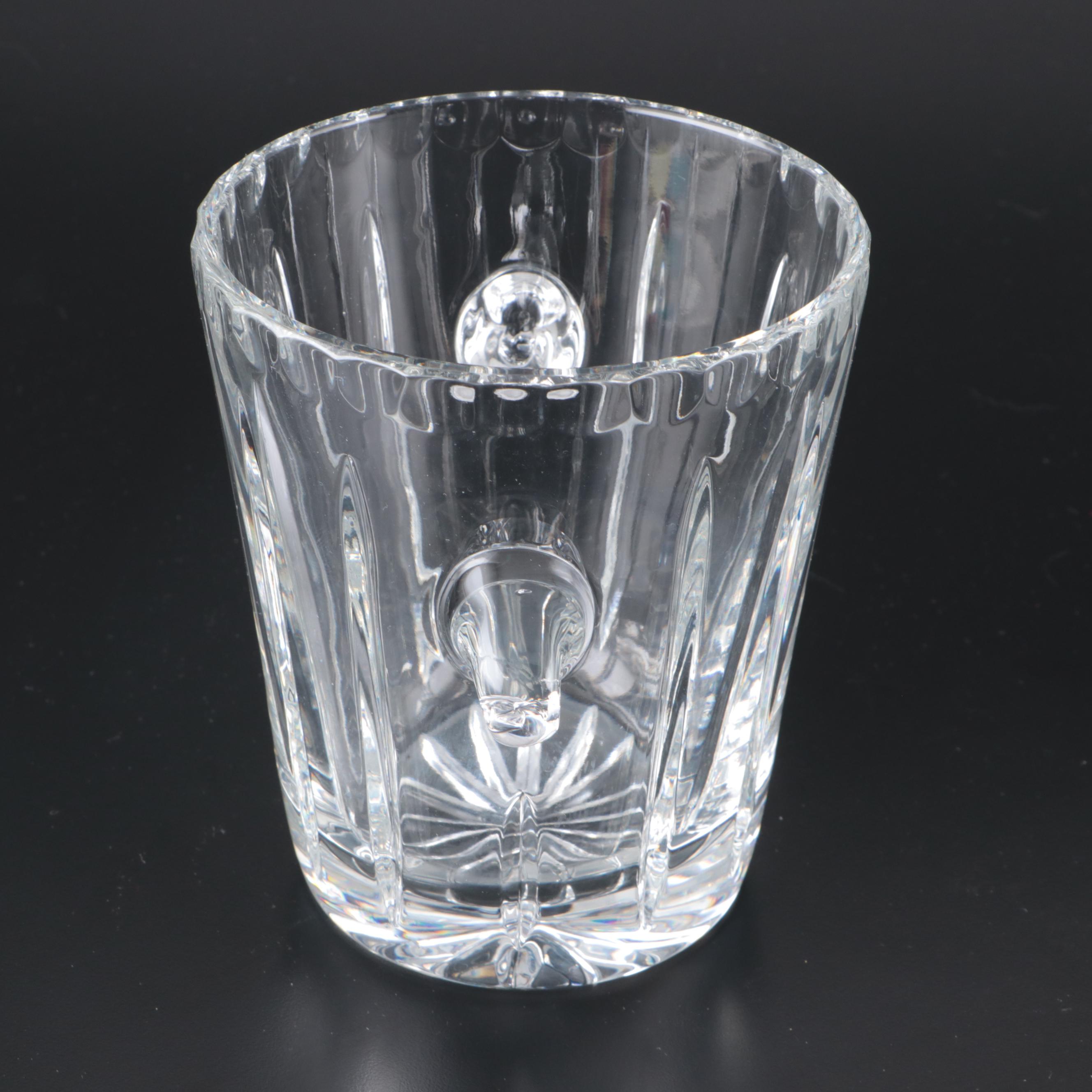 Etched Crystal Vase, Crystal Ice Bucket, and Glass U.S. Senate Pitcher