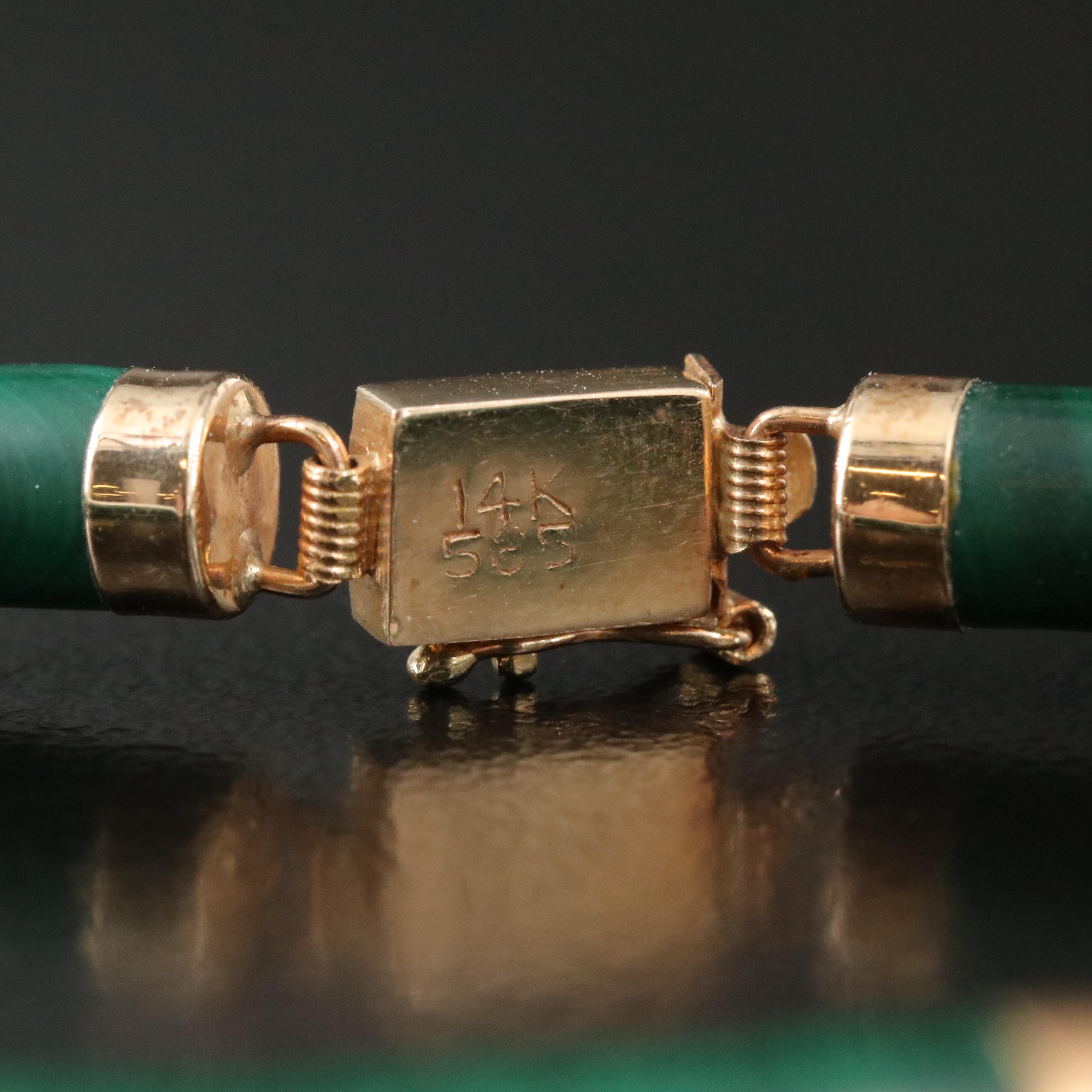 14K Malachite Curved Link Bracelet