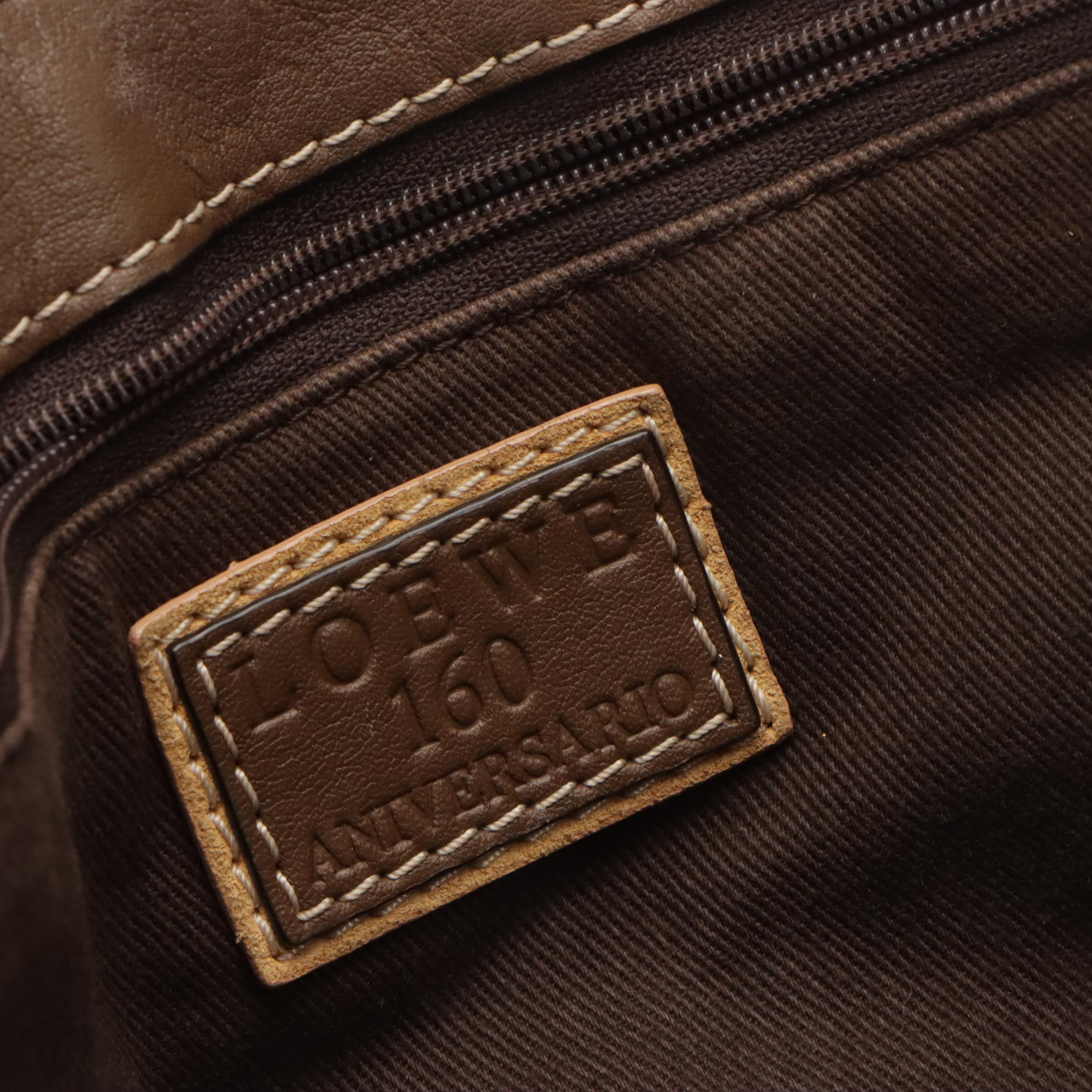 Loewe 160th Anniversary Embellished Shoulder Bag in Logo Embossed Suede