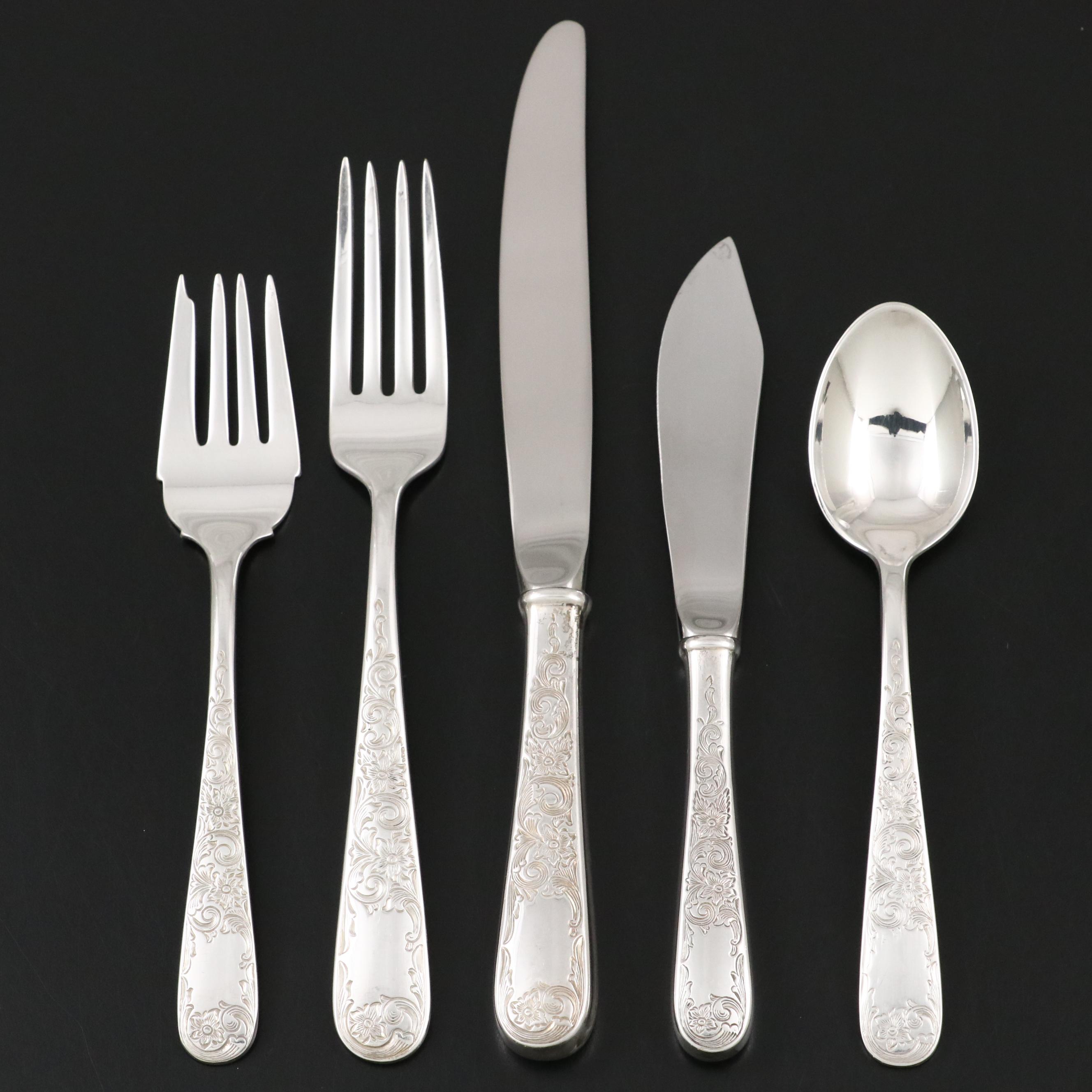 S. Kirk & Son "Old Maryland" Sterling Silver Flatware Set for Twelve