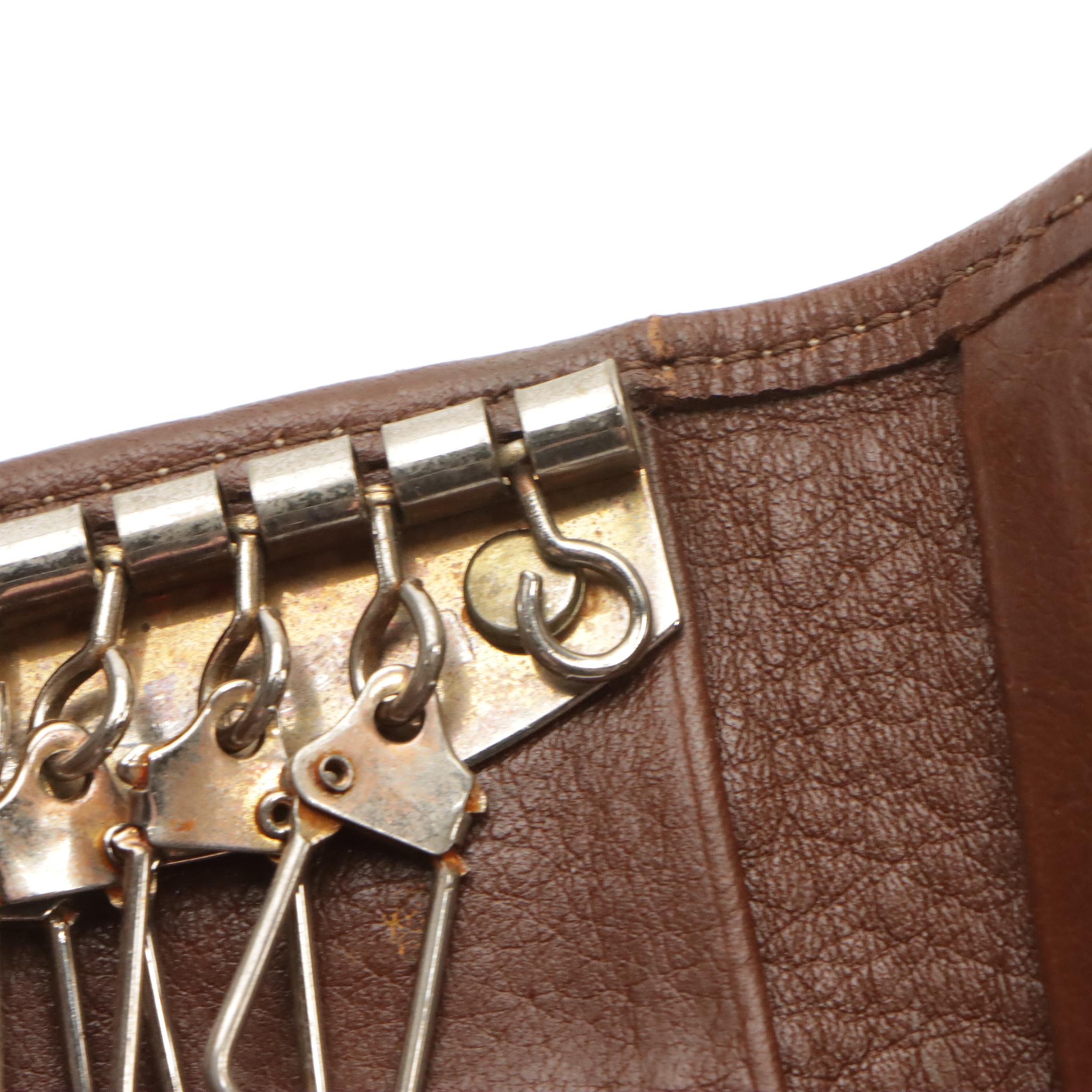 Burberrys Compact Key Case in Haymarket Check Canvas and Leather