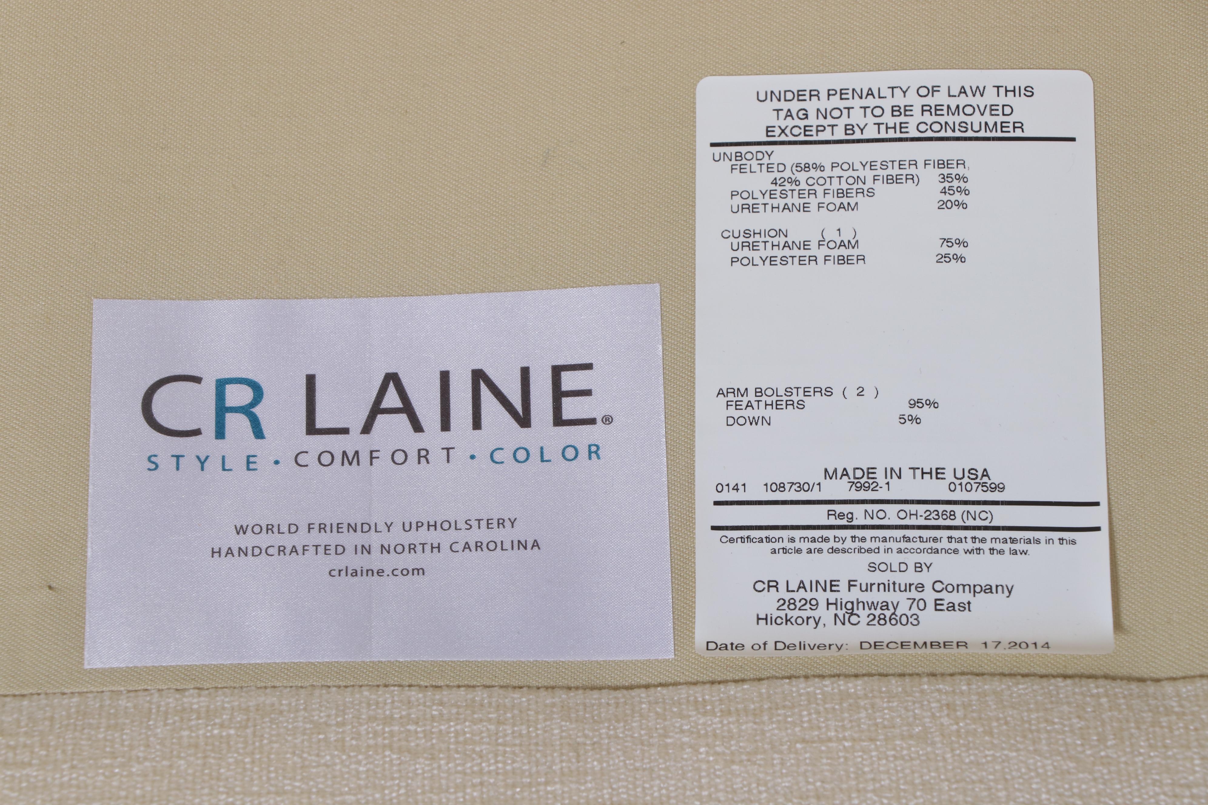 CR Laine Custom-Upholstered Single-Cushion Sofa