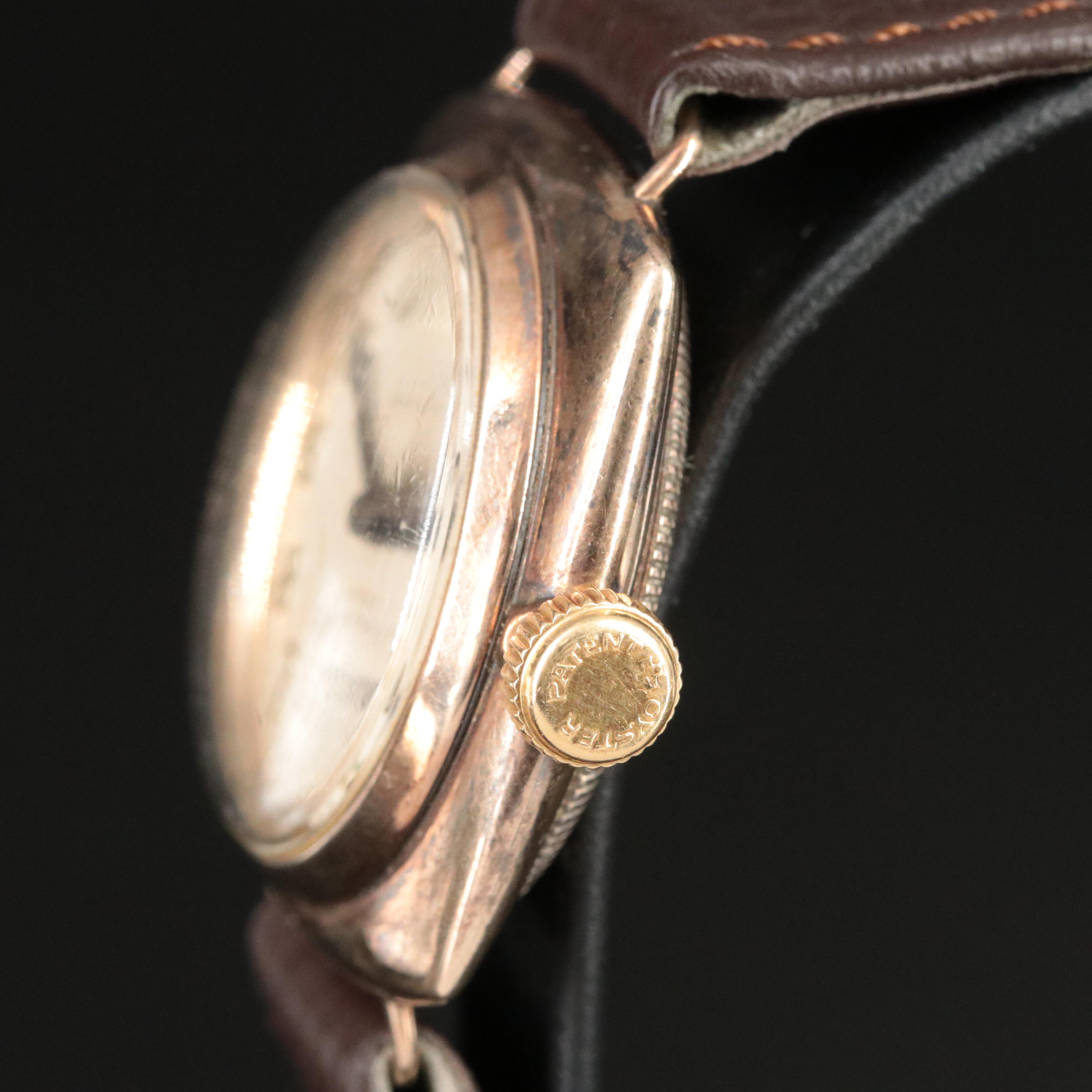 Antique 1928 Rolex Oyster 9K Gold Cushion Shape Watch