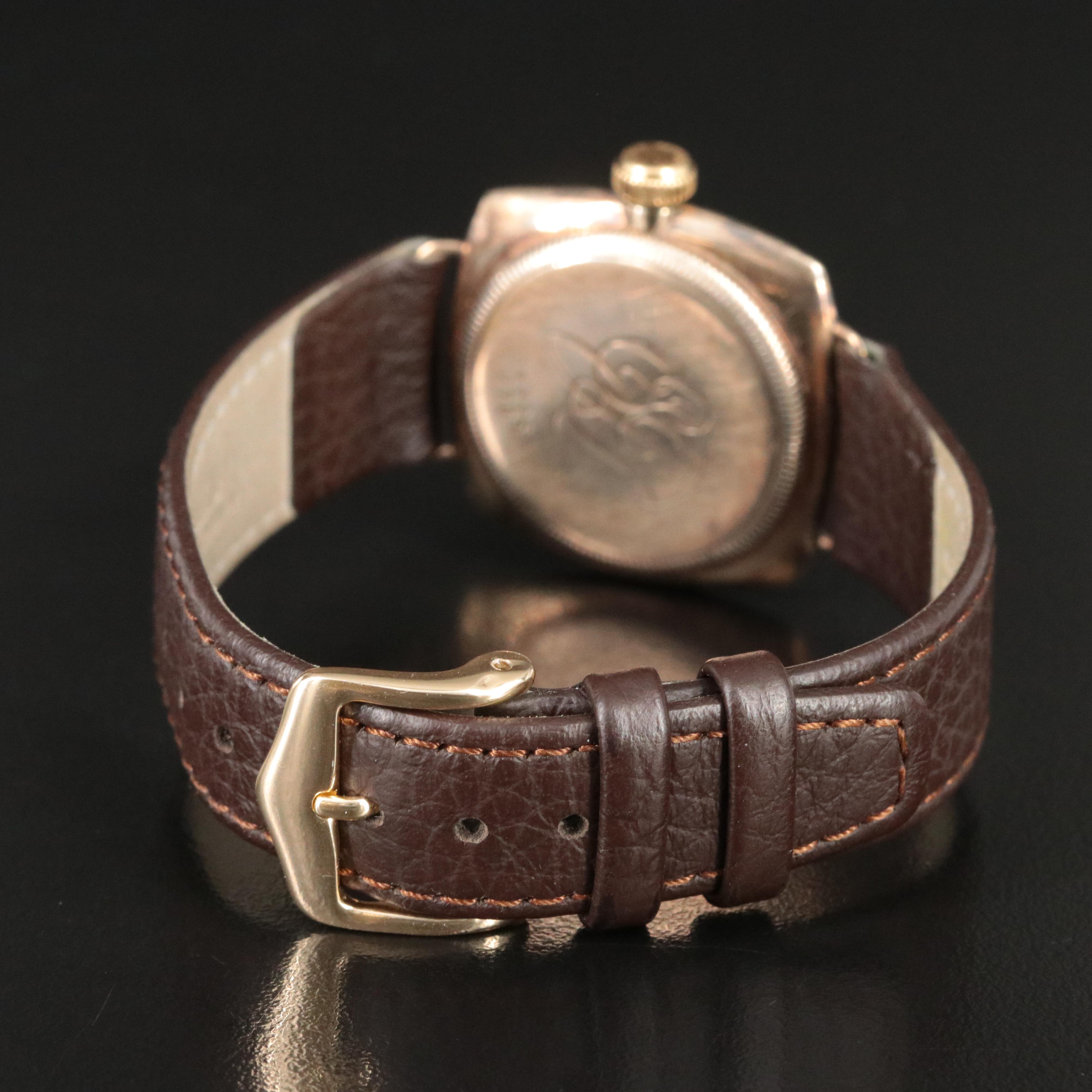 Antique 1928 Rolex Oyster 9K Gold Cushion Shape Watch