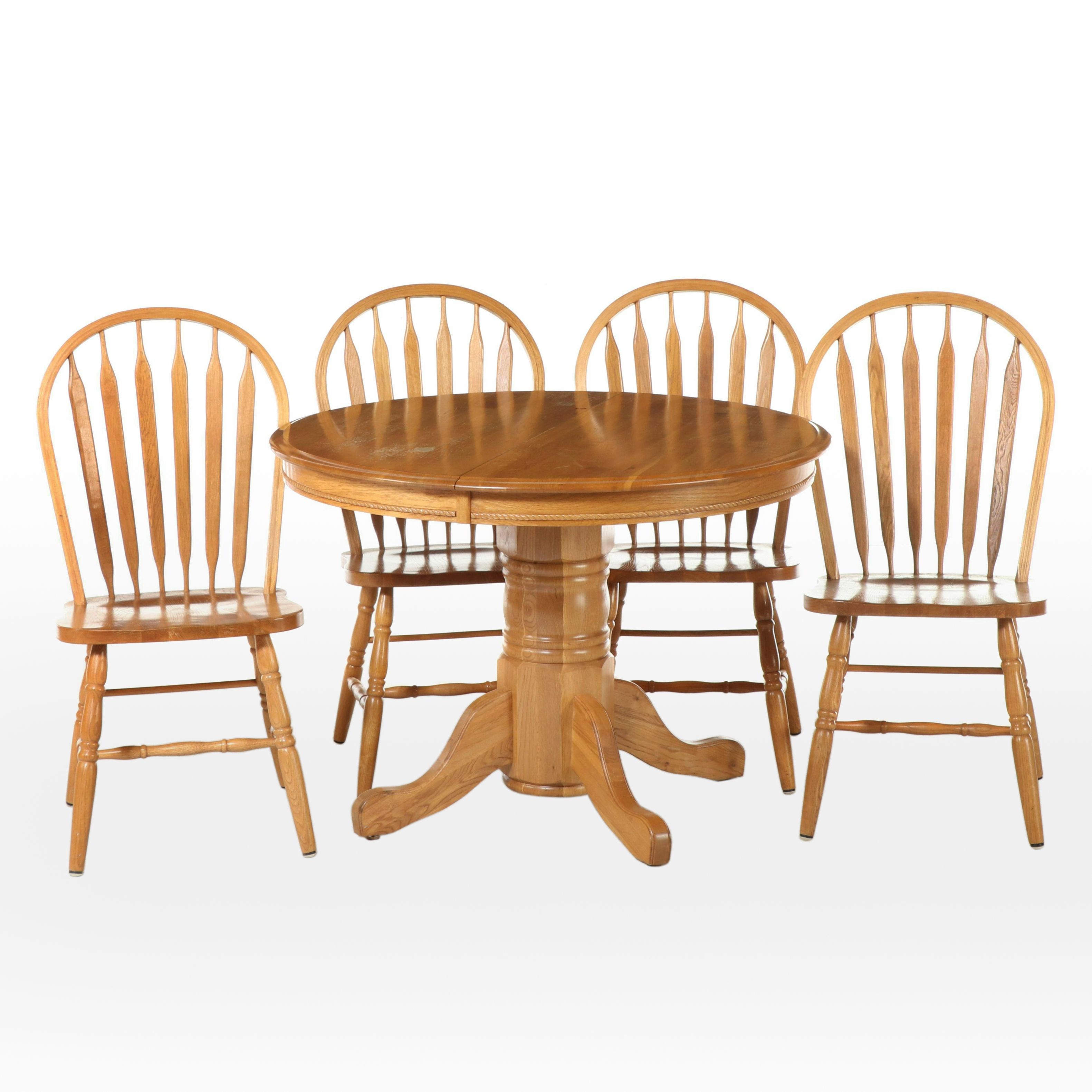 Five-Piece Colonial Style Oak Dining Set