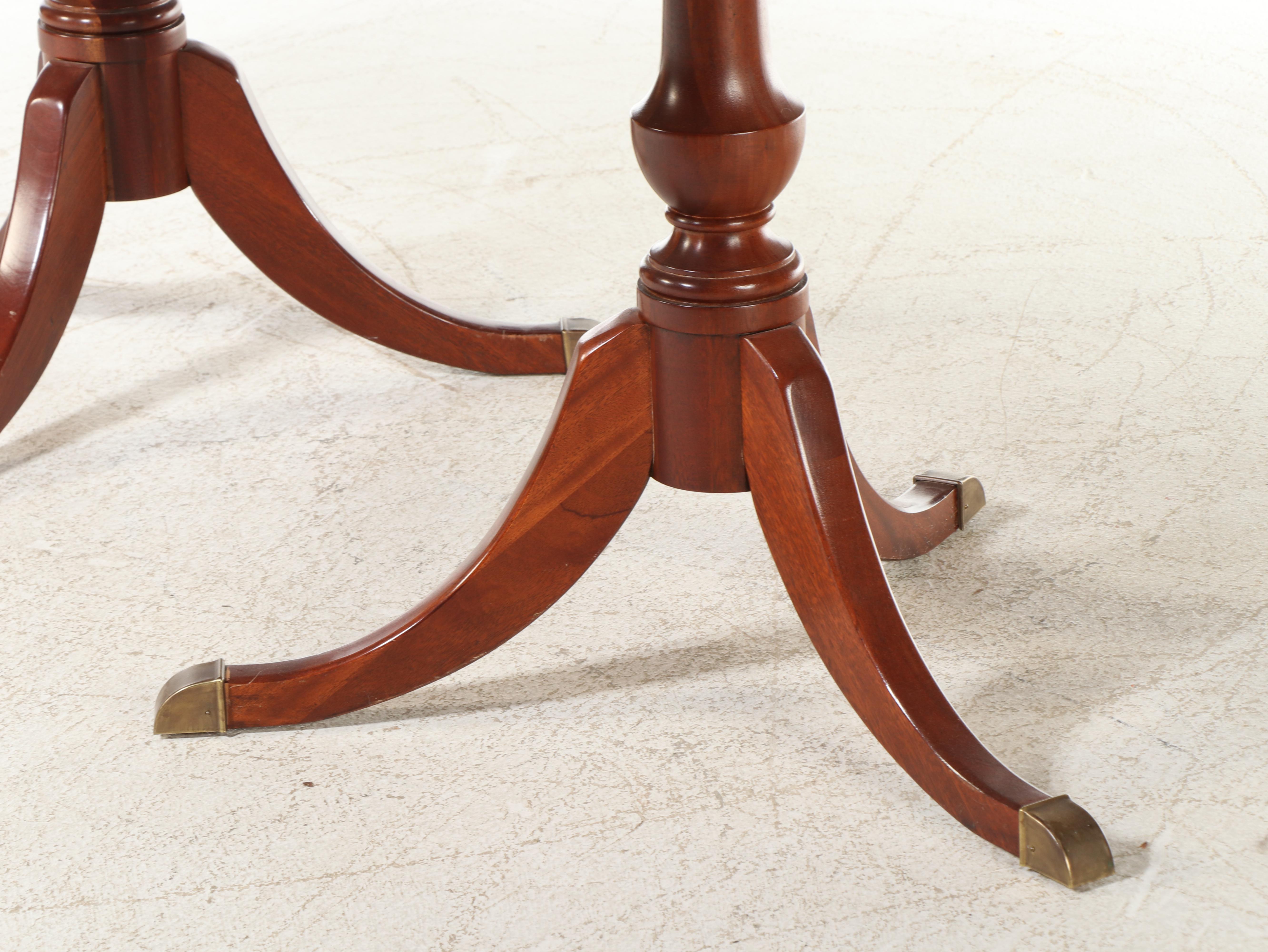 George III Style Mahogany Dining Table and Six Chairs, Late 20th Century