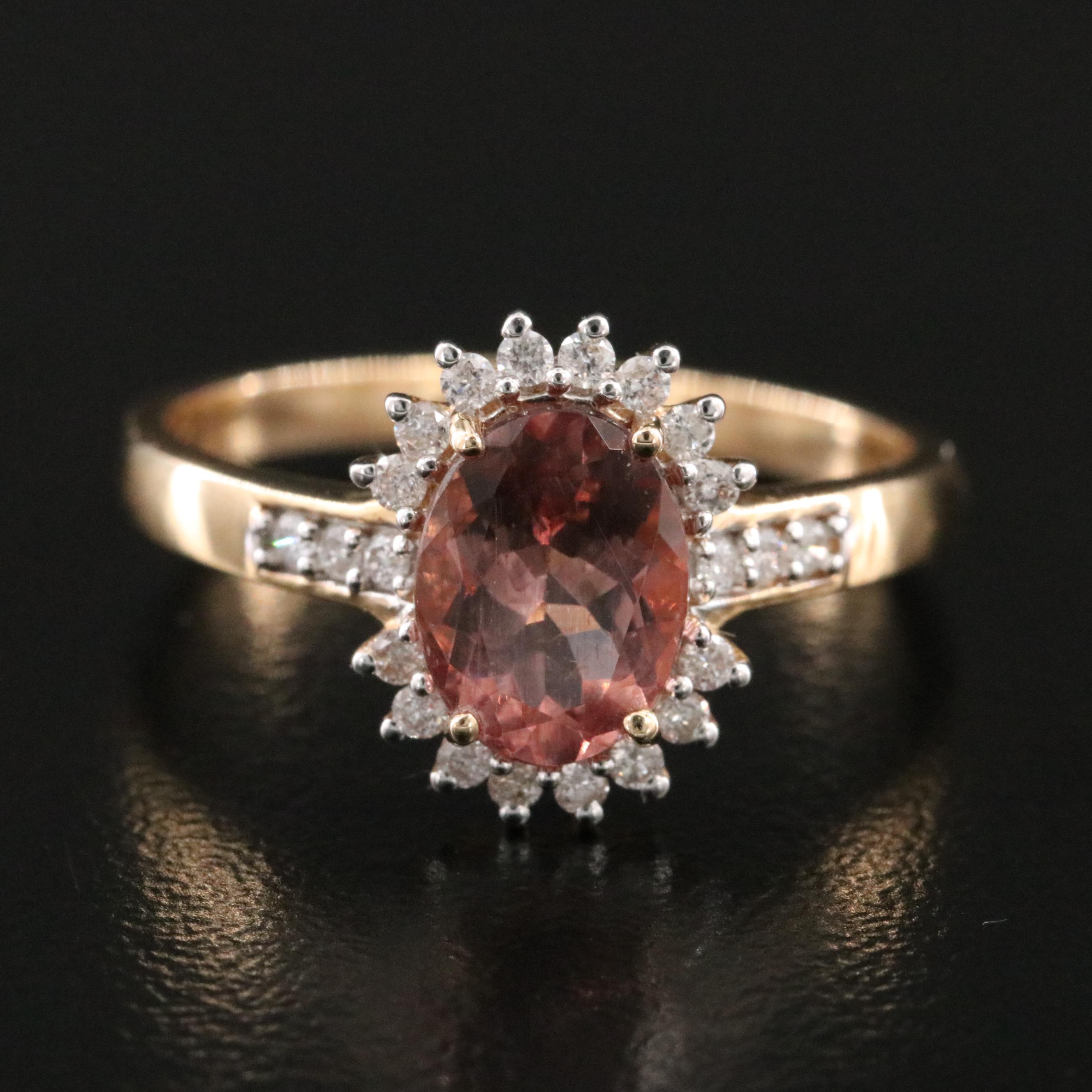 14K Apatite and Diamond Ring