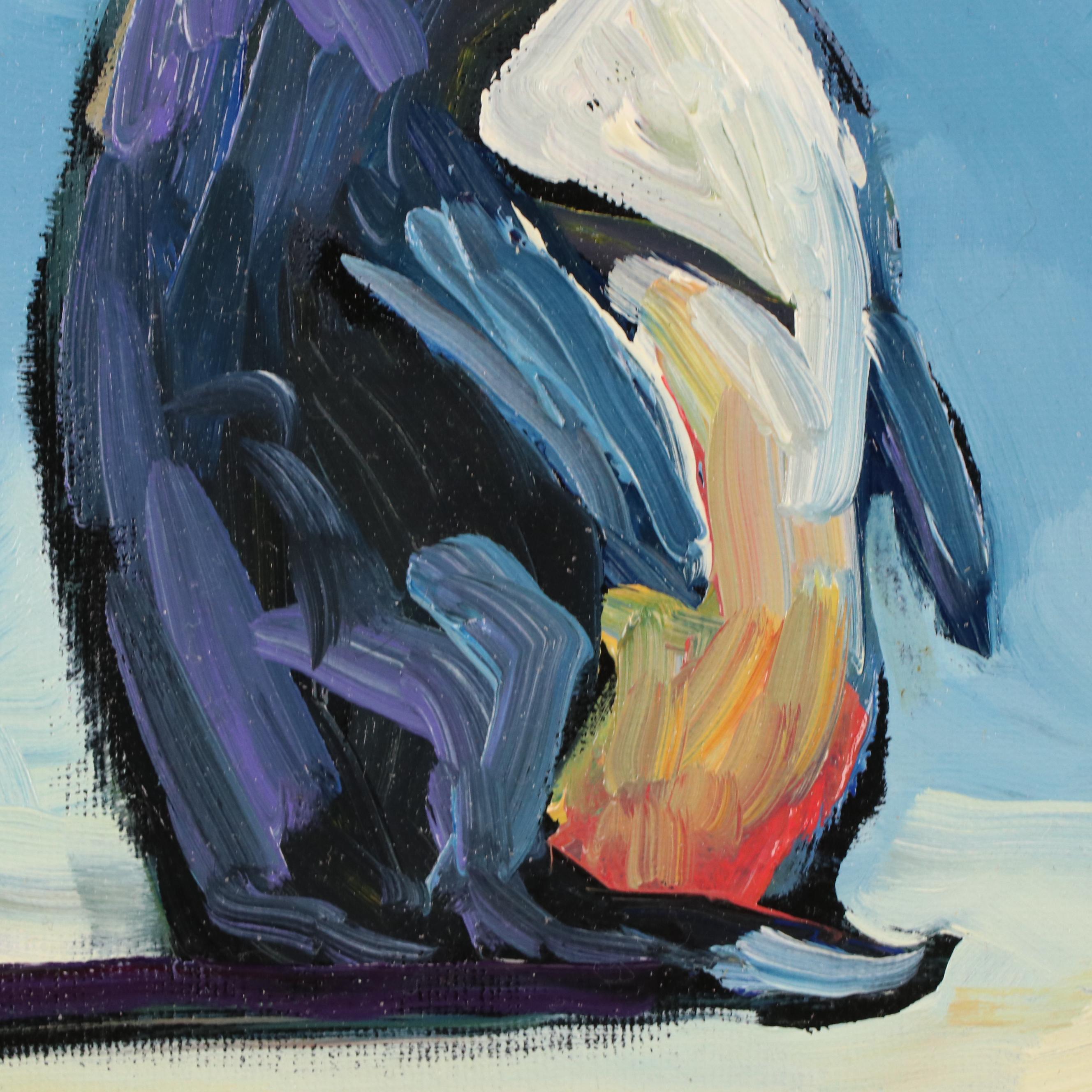 William Hawkins Oil Painting "Smoking Penguin"