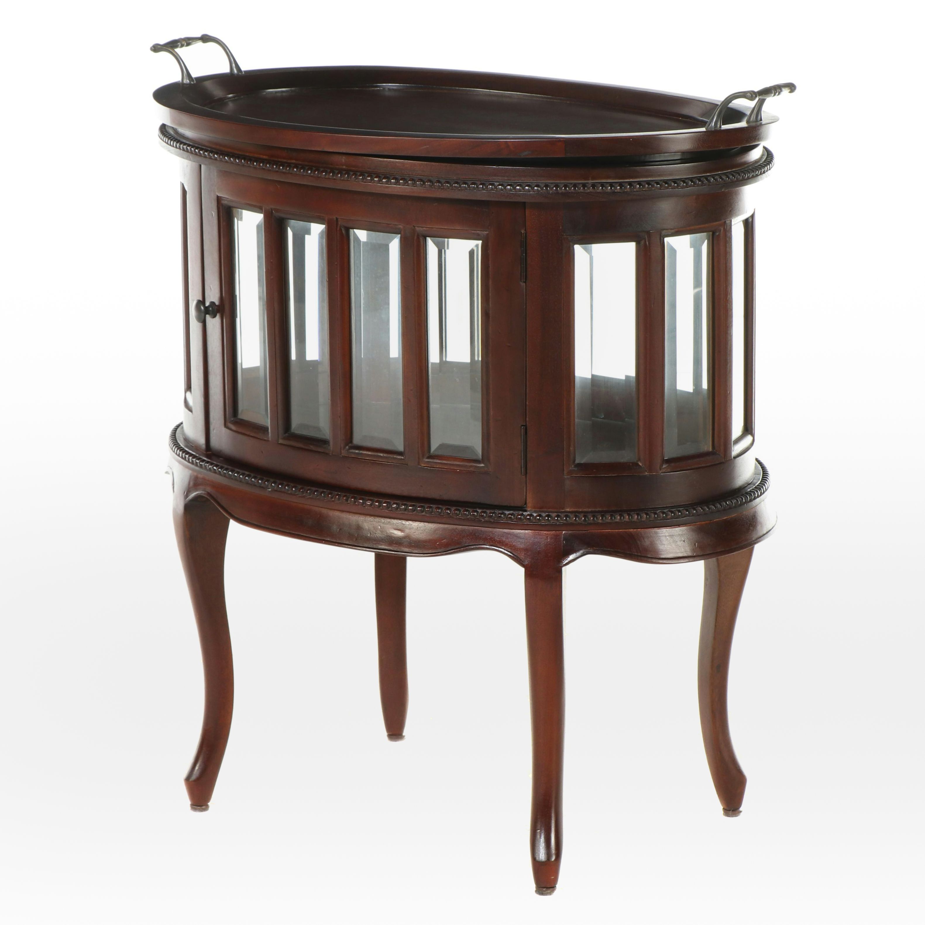 Arhaus Furniture Mahogany Tray-Top Vitrine Table
