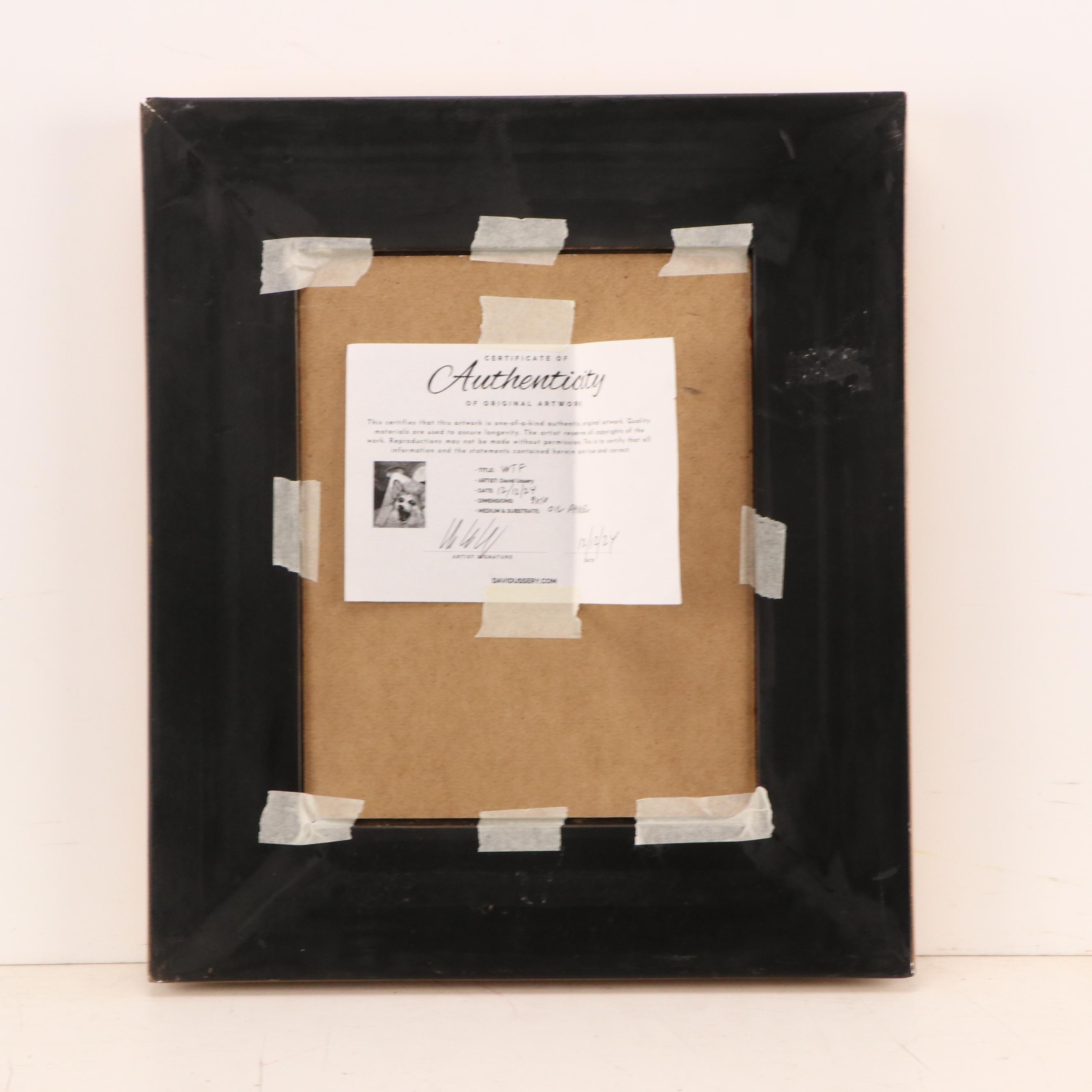 David Ussery Oil Painting of Corgi "WTF," 2024