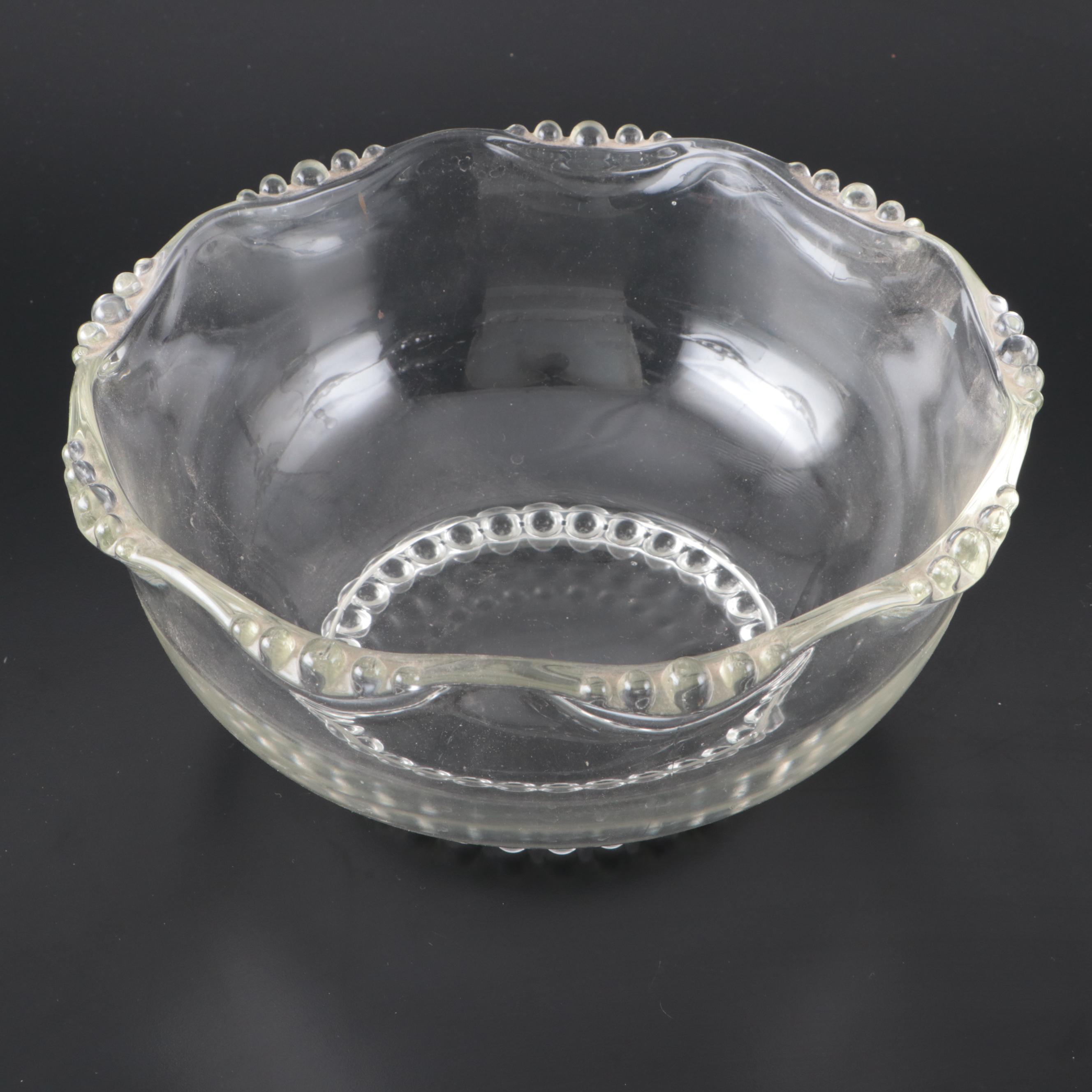 Etched Glass Decanter, Decanter with Metal Stand, Cake Stand and Decorative Bowl