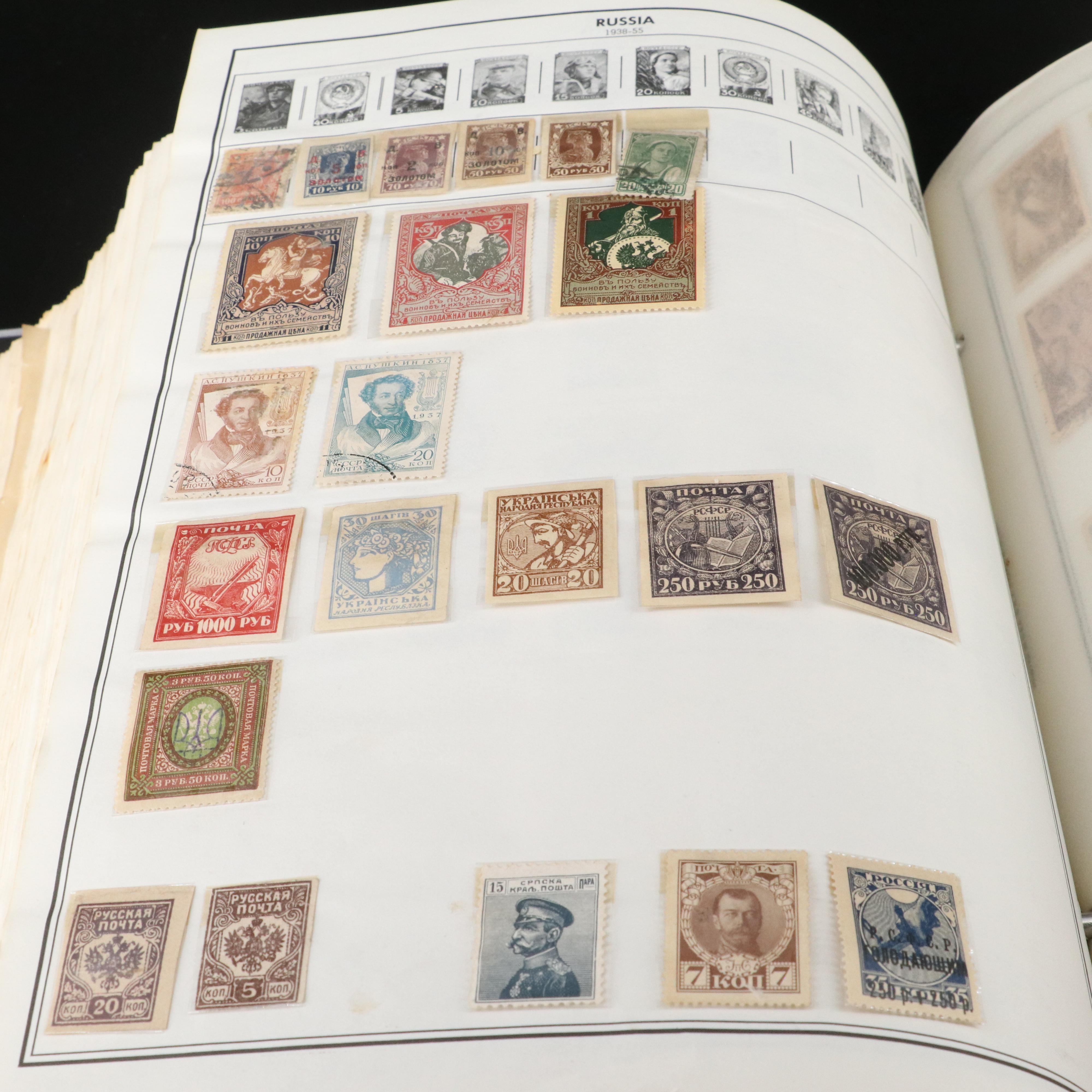 Two H.E. Harris & Co. Standard World Stamp Albums