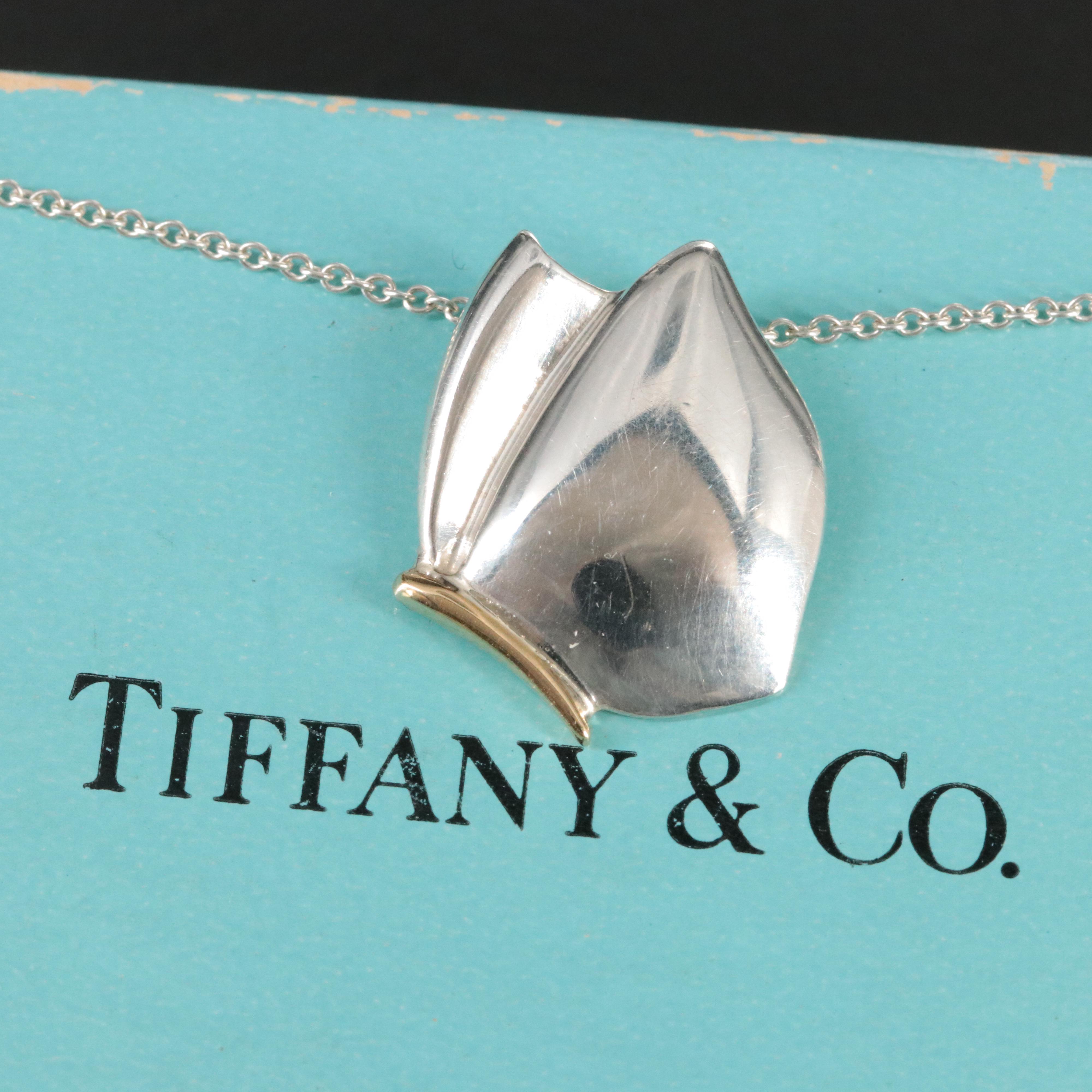 Tiffany & Co. Sterling and 18K Butterfly Necklace