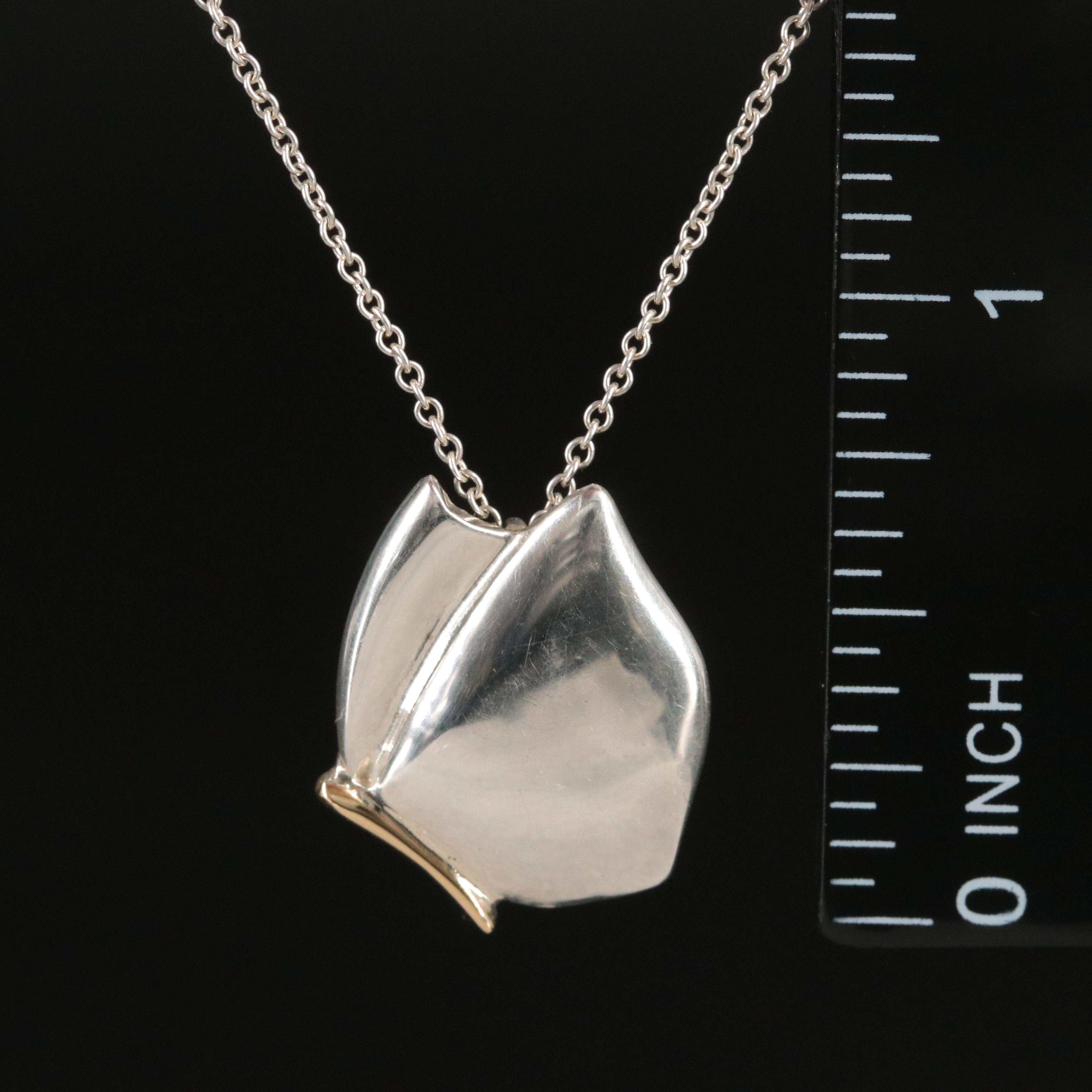 Tiffany & Co. Sterling and 18K Butterfly Necklace