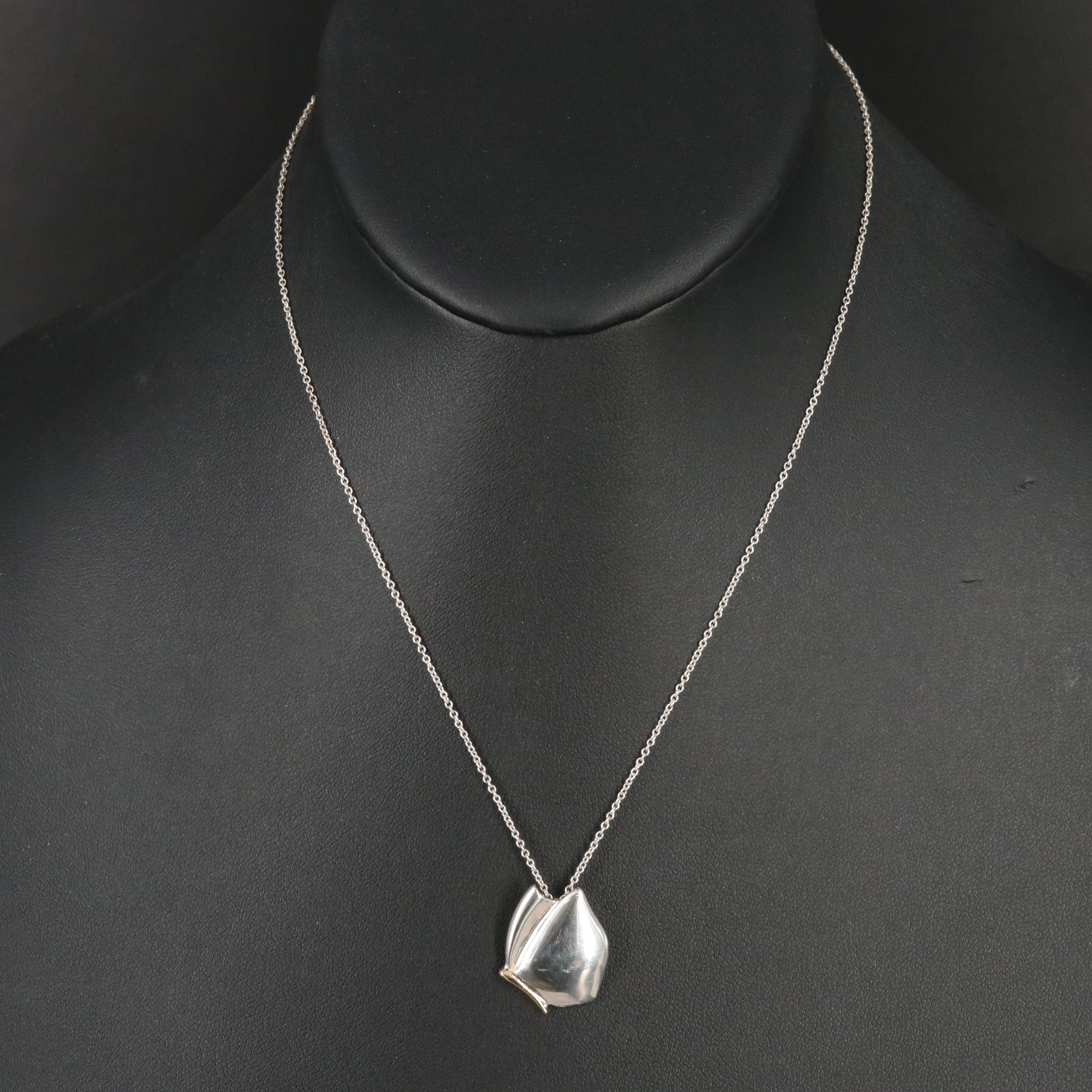 Tiffany & Co. Sterling and 18K Butterfly Necklace
