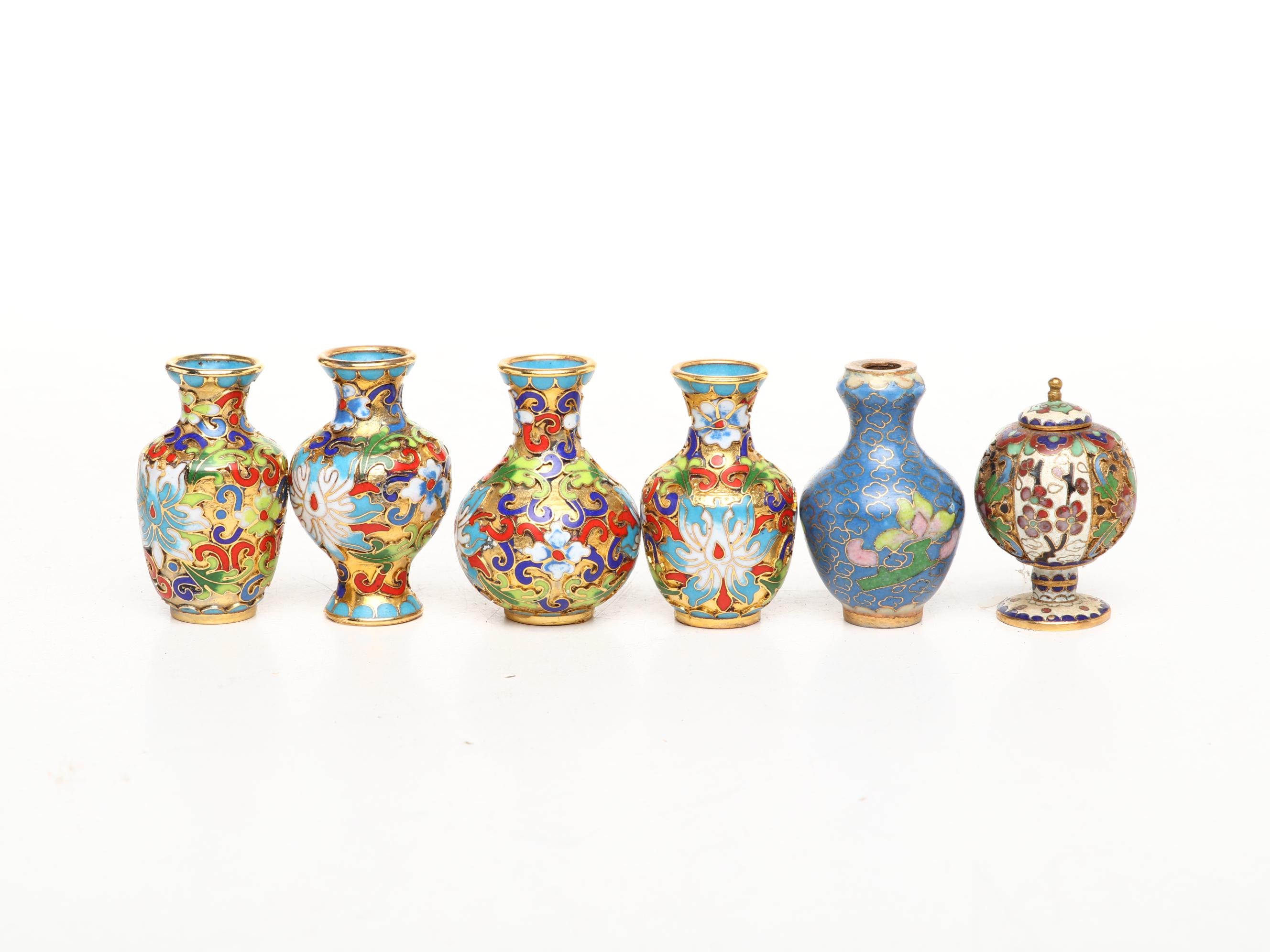 Chinese Cloisonné Enamel on Brass Plates, Bowls, Mini Vases and More