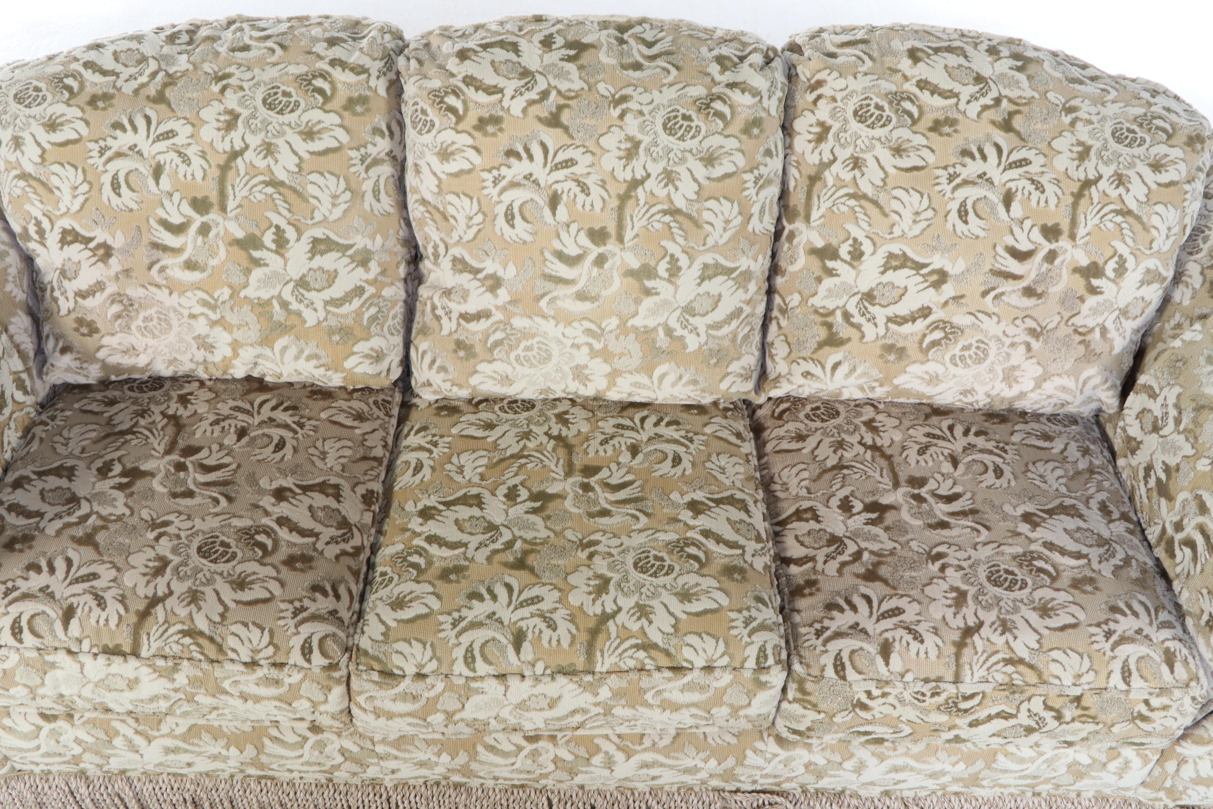 Smith Brothers Chenille Upholstered Sofa with Fringe Skirt, Late 20th Century