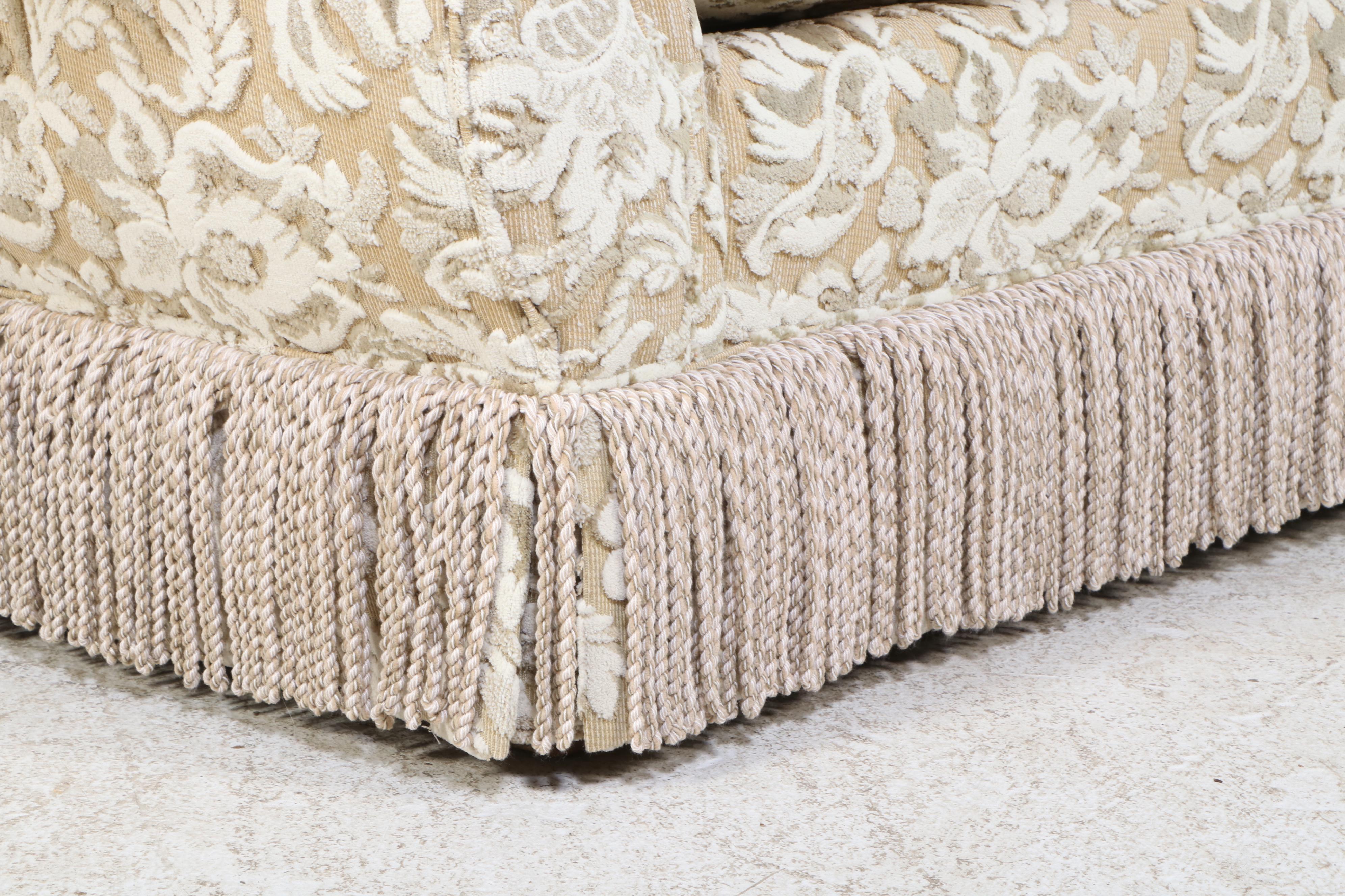 Smith Brothers Chenille Upholstered Sofa with Fringe Skirt, Late 20th Century