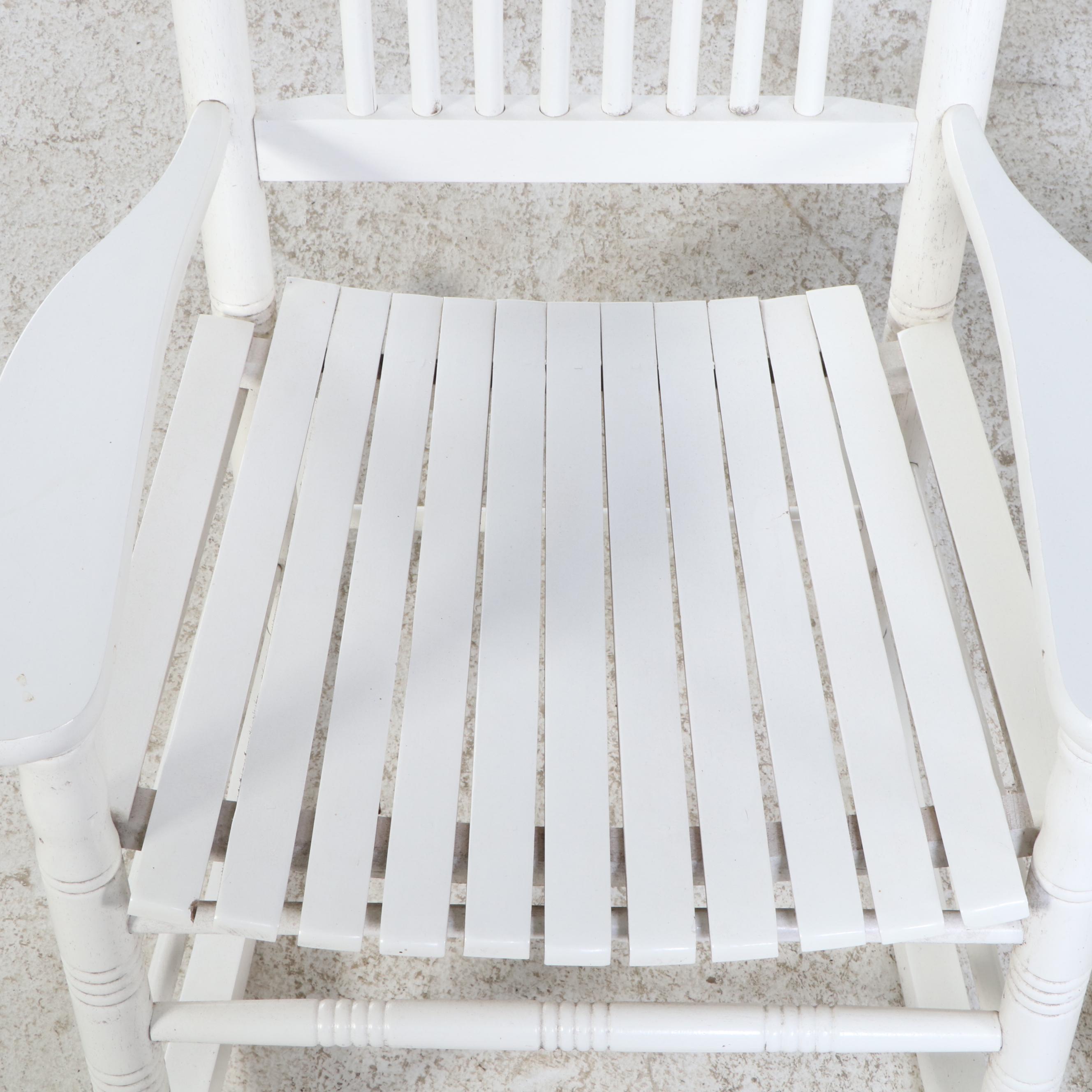 Pair of Cracker Barrel White-Painted Rockers