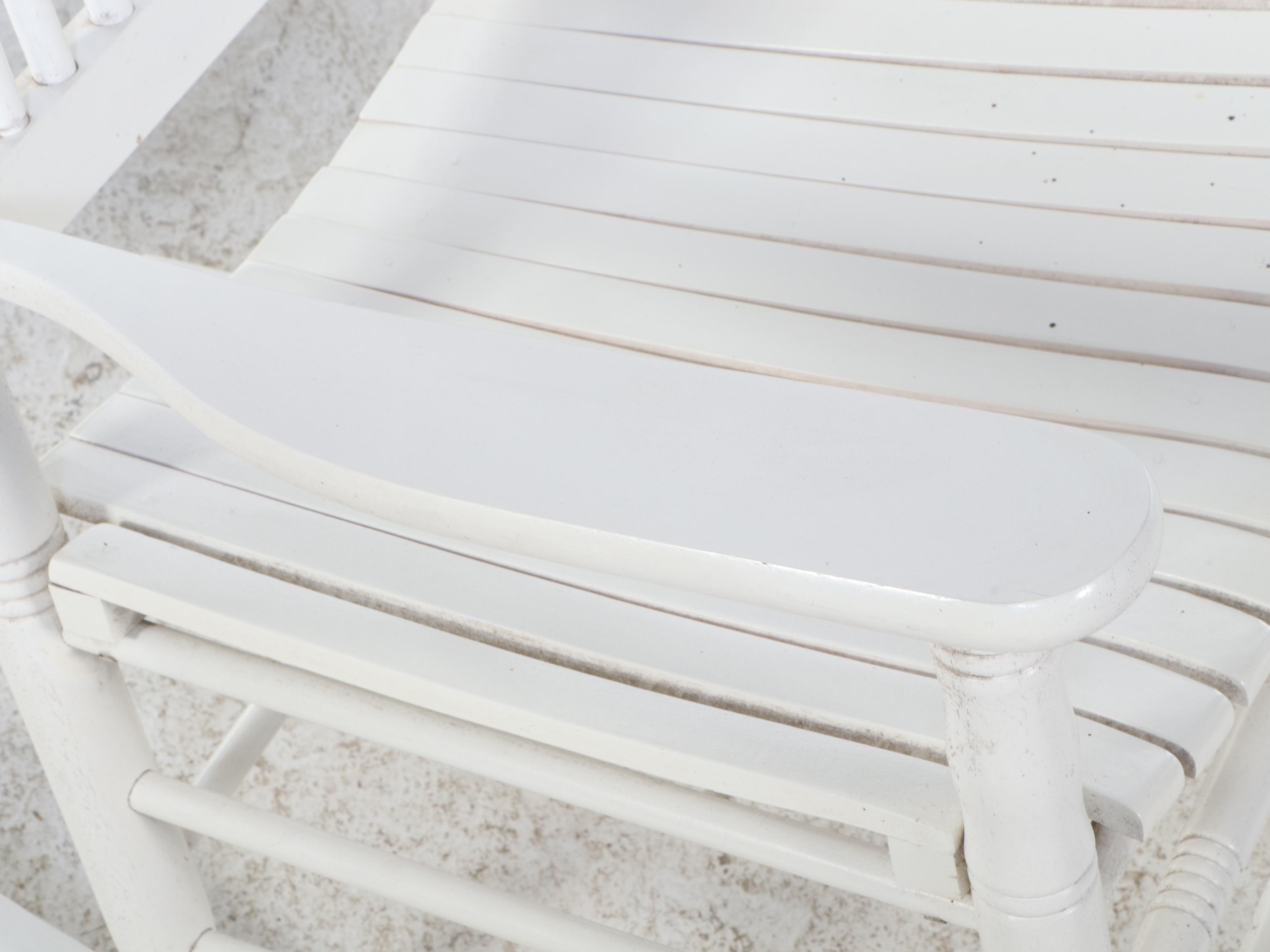 Pair of Cracker Barrel White-Painted Rockers