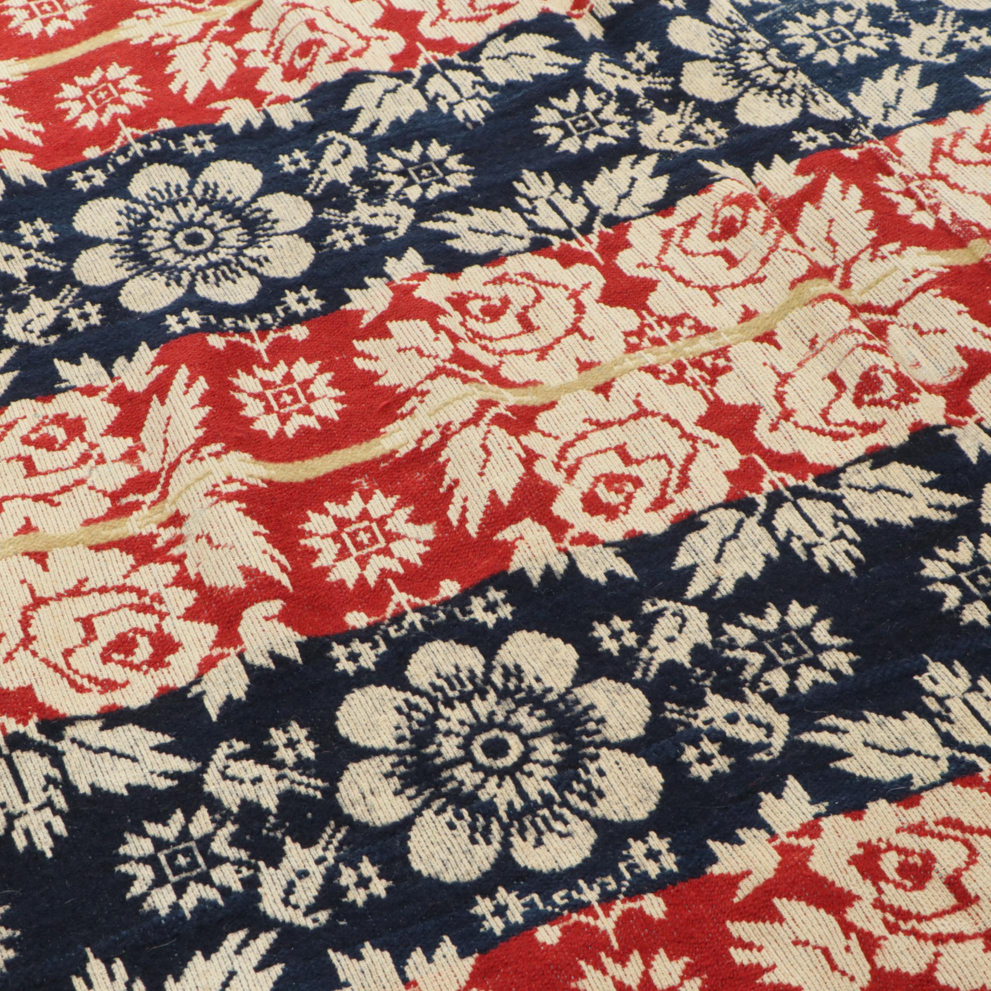 Peter Lorenz American Figured and Fancy Jacquard Loom Coverlet, 1838