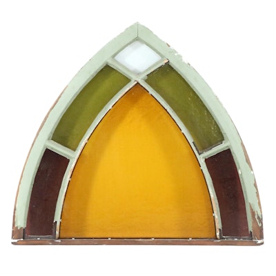 Italian Style Stained Glass Arched Window Panel Italian Style Stained Glass Arched Window Panel