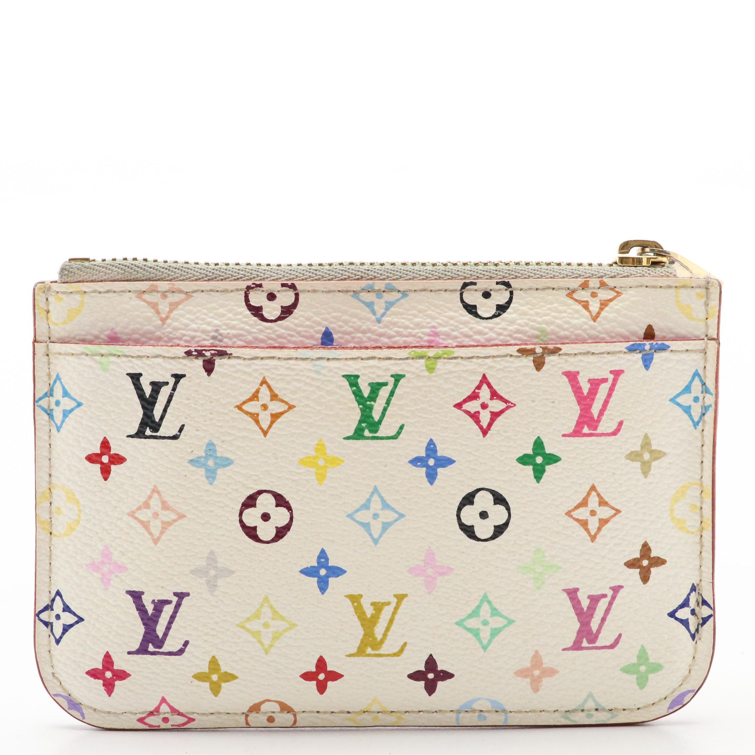 Louis Vuitton x Takashi Murakami White Multicolore Monogram Key Pouch