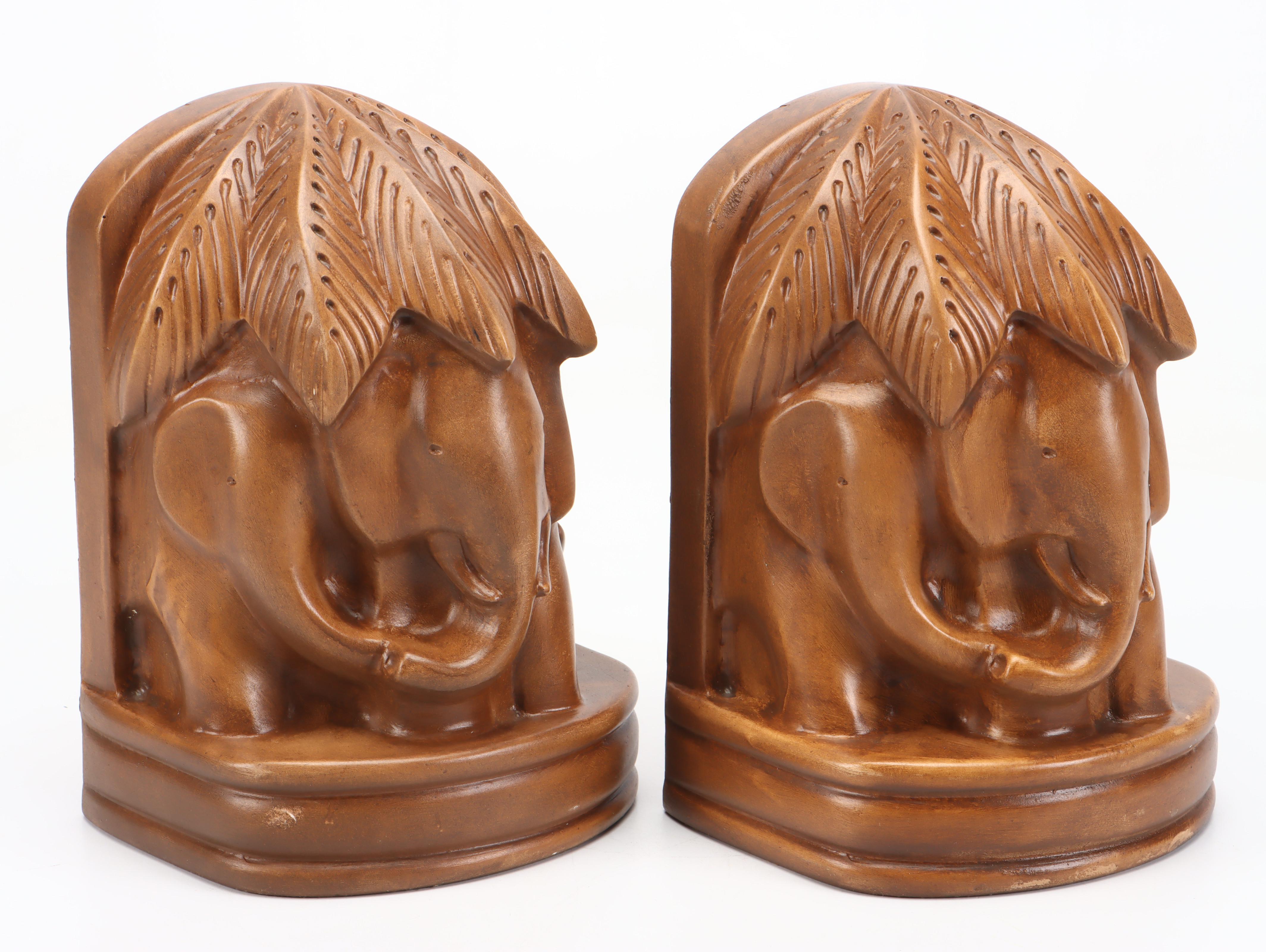 Garcia Imports Painted Composite Elephant Bookends