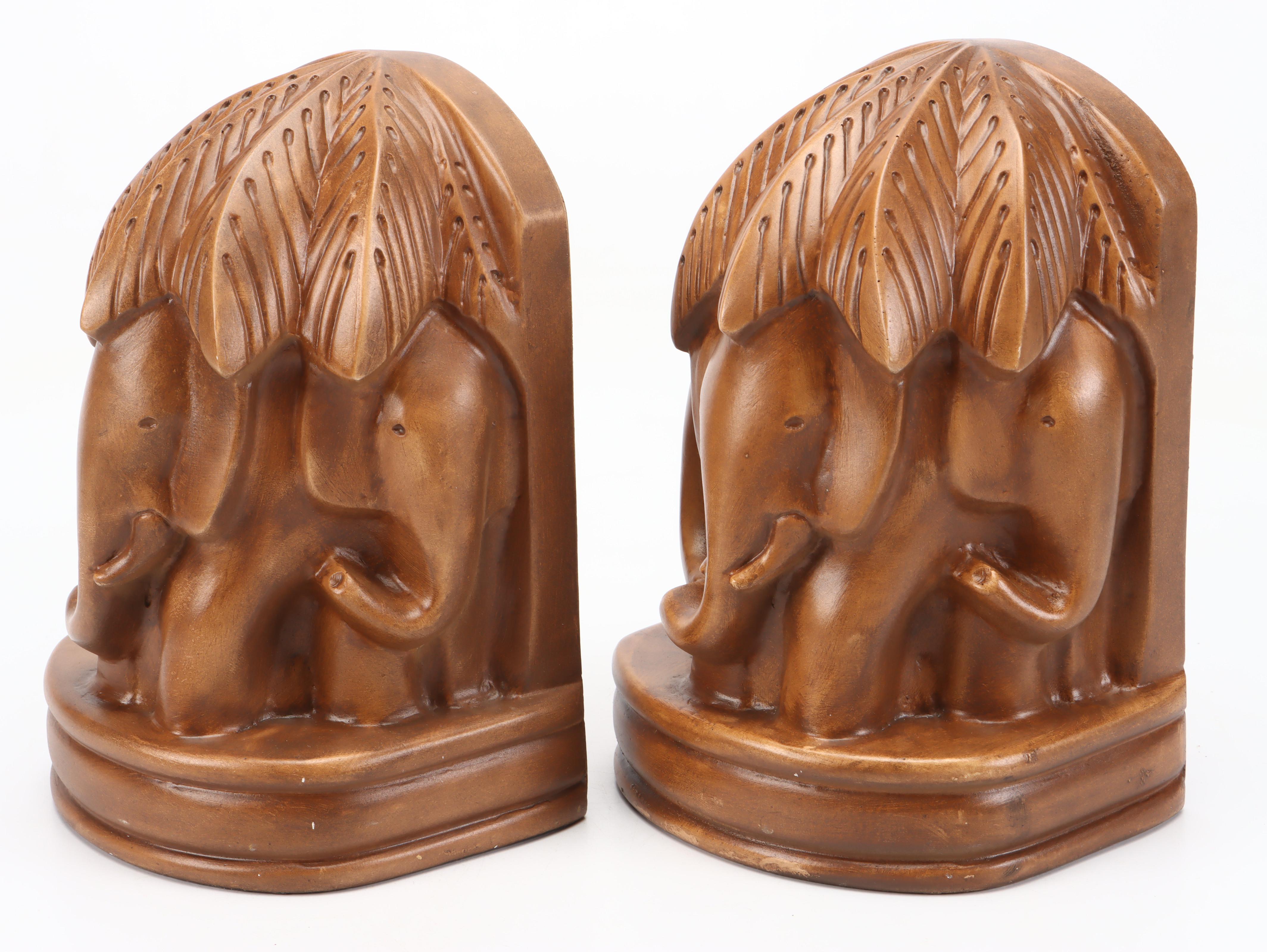 Garcia Imports Painted Composite Elephant Bookends