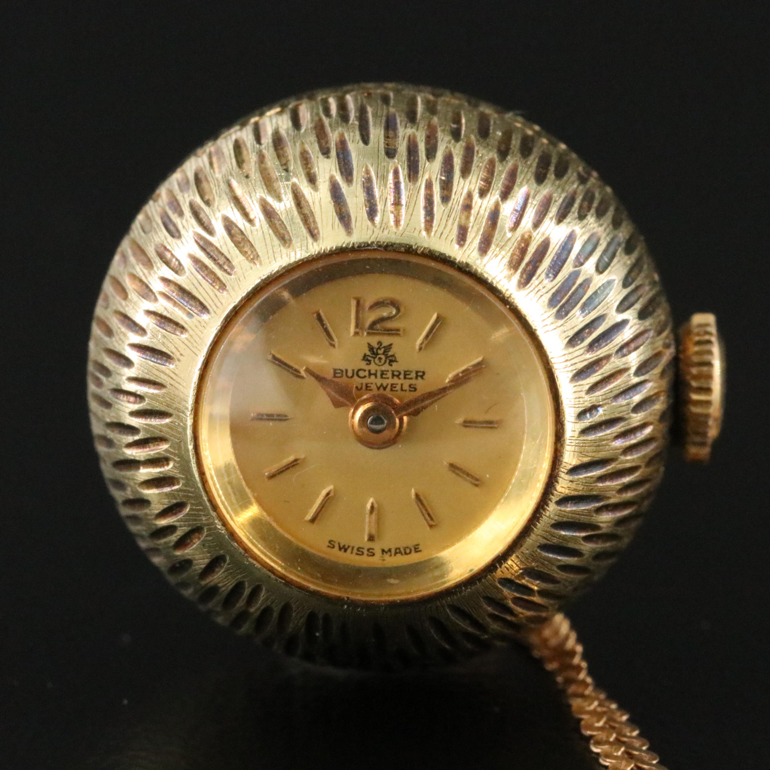 Bucherer Sphere Shape Pendant Timepiece Includes 14k Chain