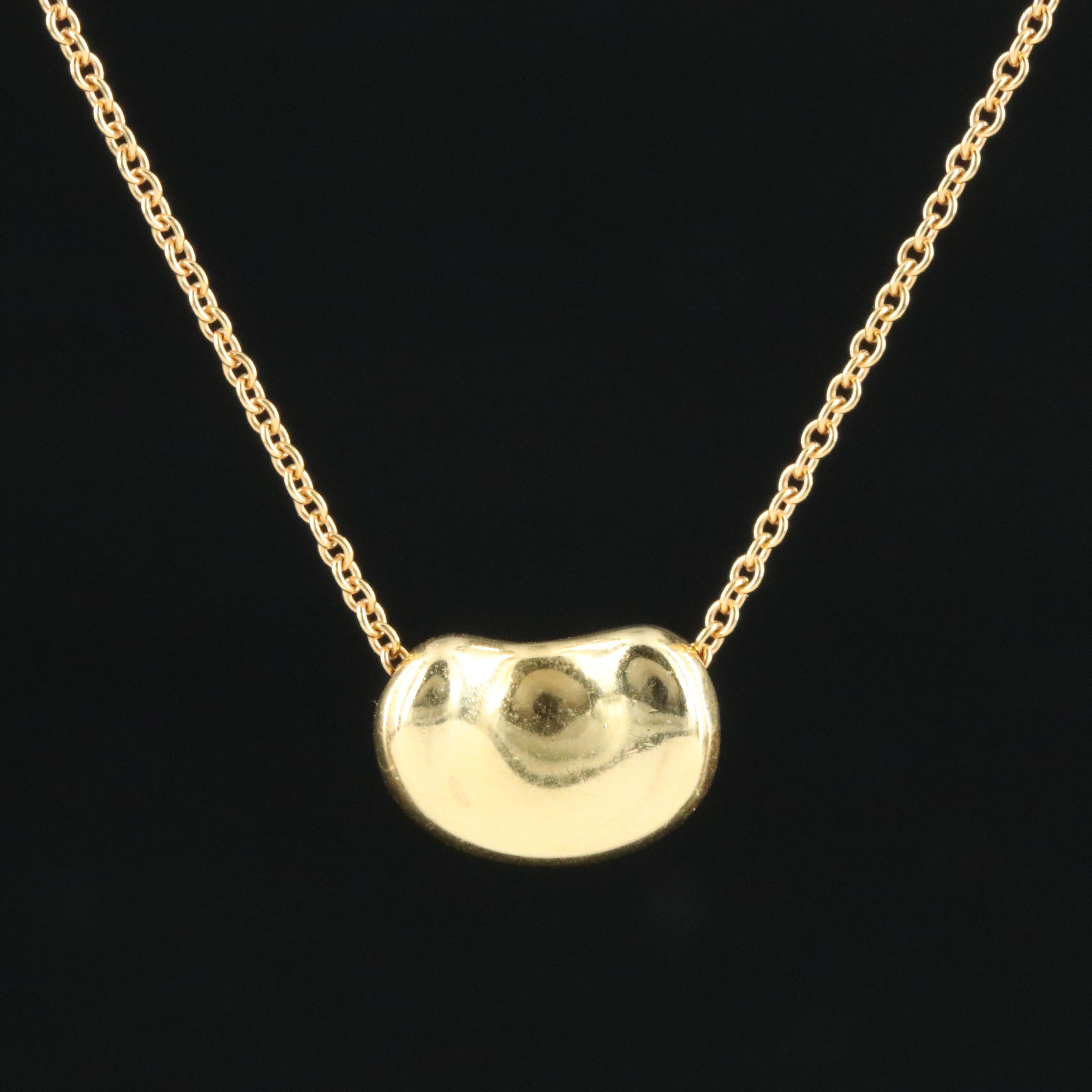Elsa Peretti for Tiffany & Co. 18K Bean Design Necklace