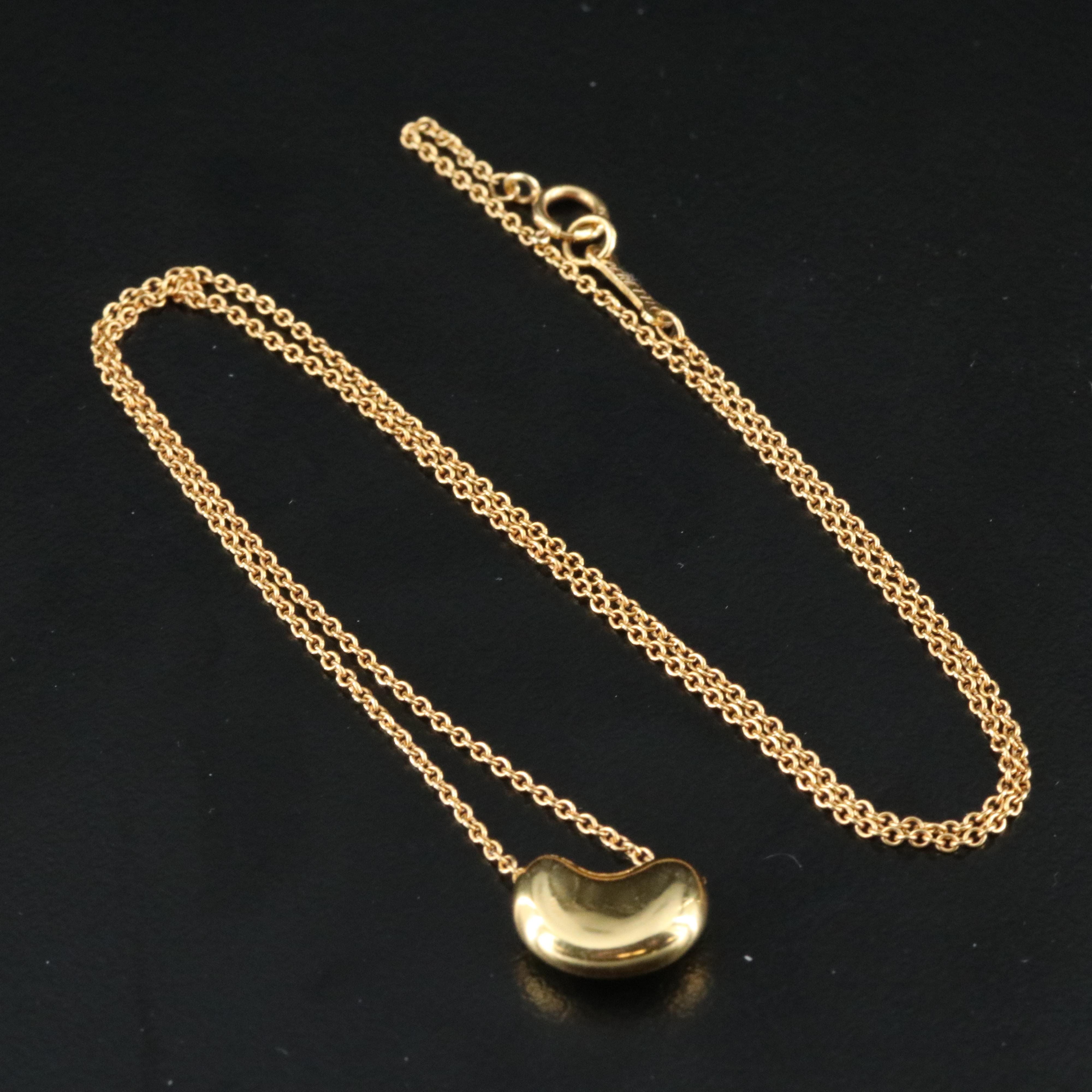 Elsa Peretti for Tiffany & Co. 18K Bean Design Necklace