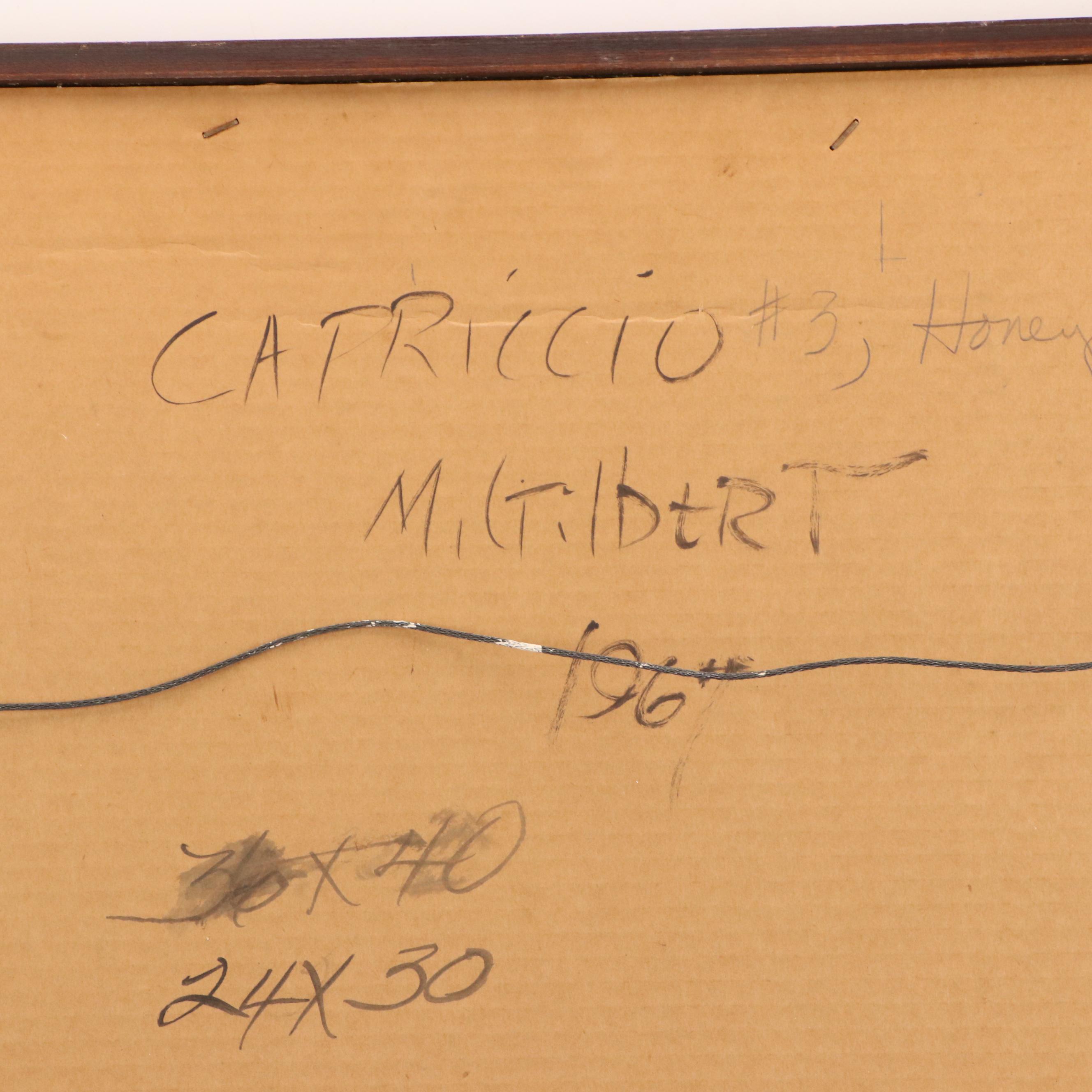 Martha Gilbert Abstract Oil Painting "Capriccio #3: Honey Song," 1967