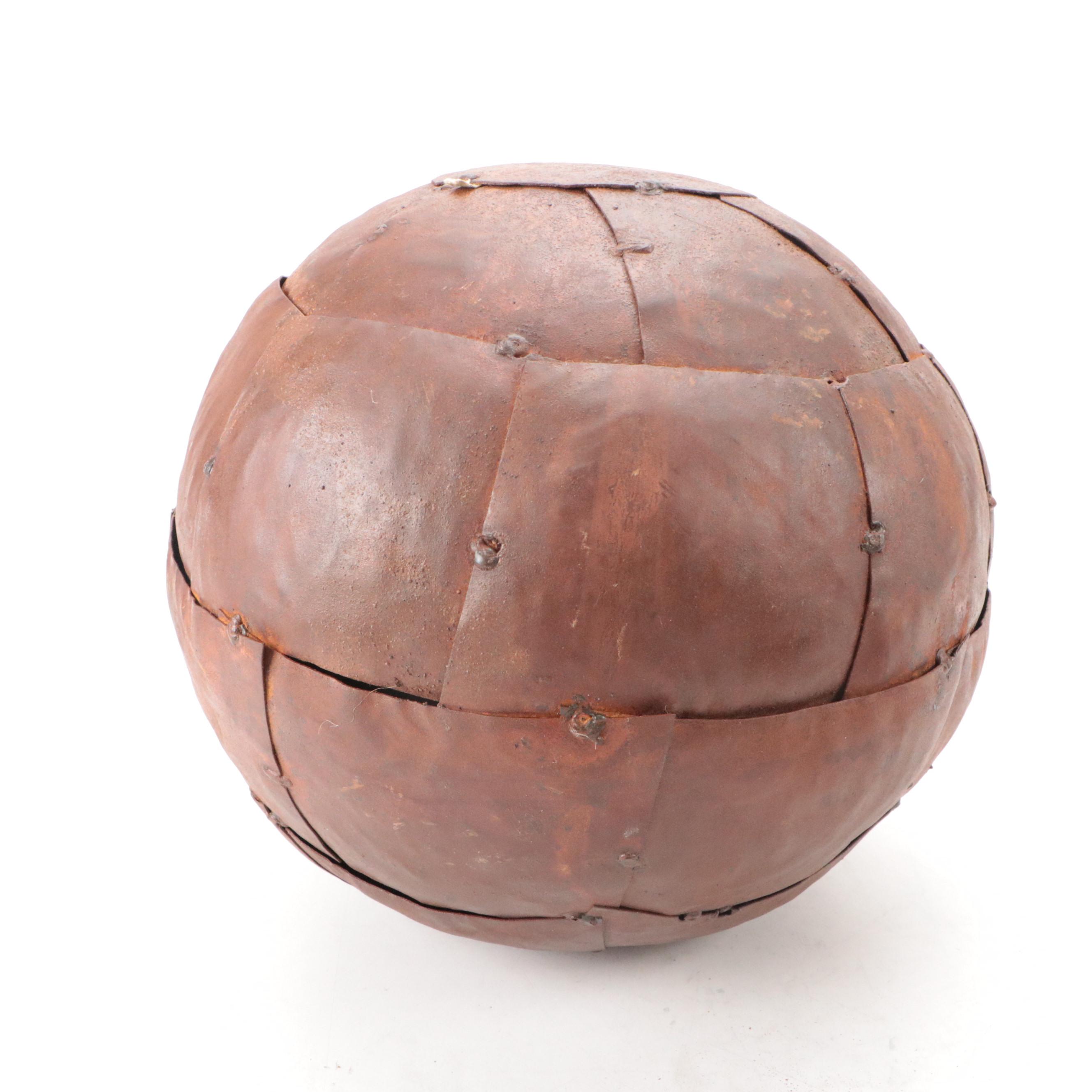 Vintage Spot-Welded Metal Medicine Ball Figures