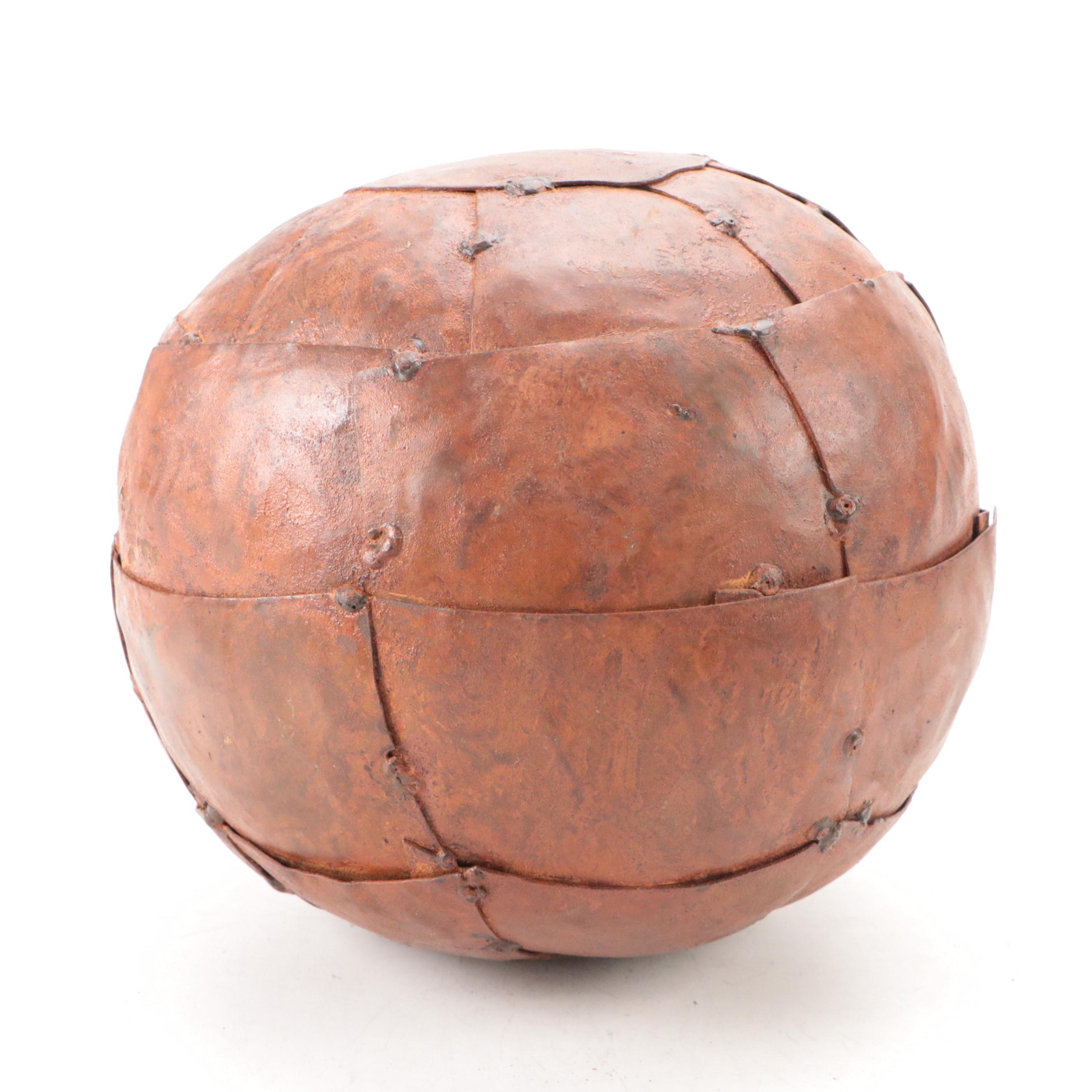 Vintage Spot-Welded Metal Medicine Ball Figures