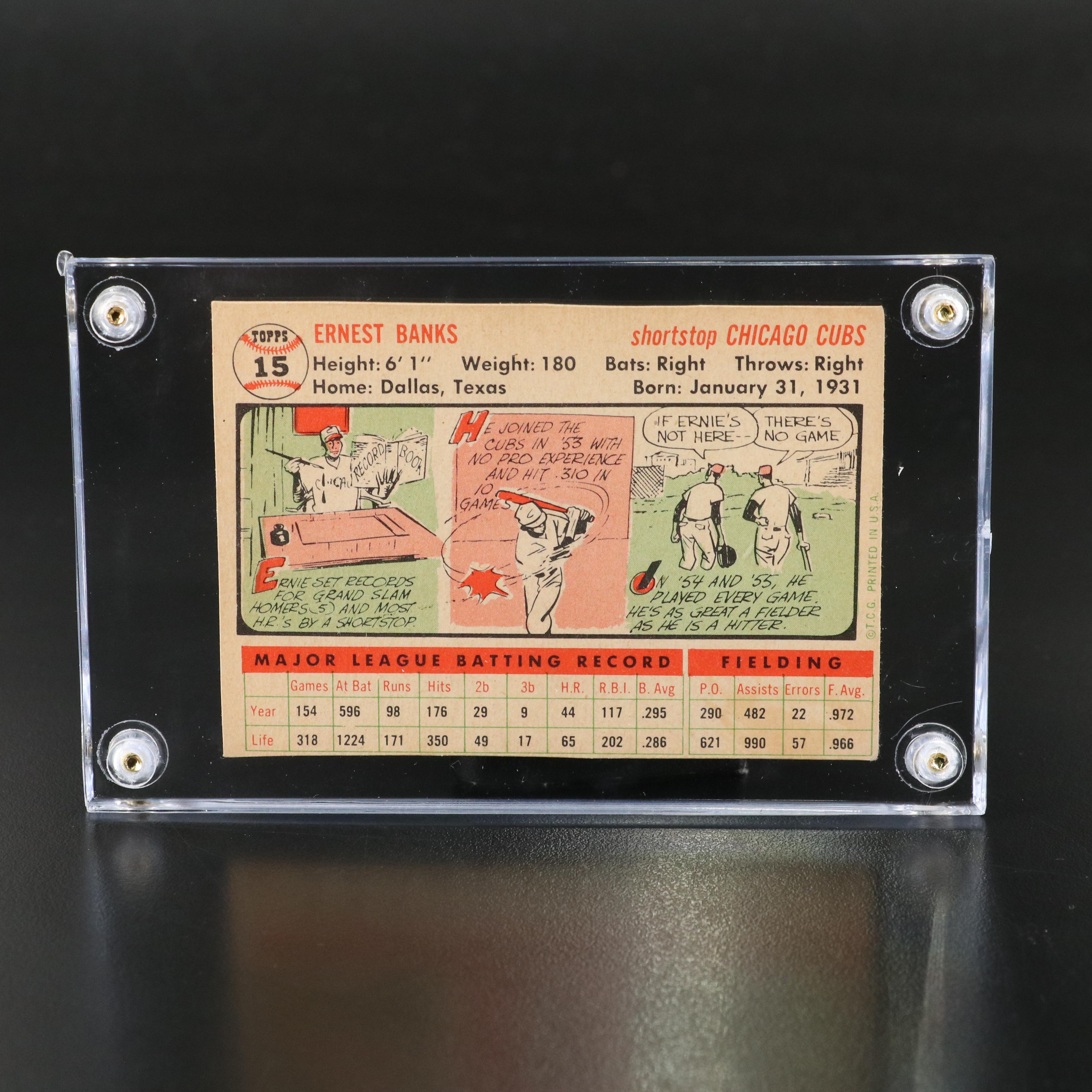 1956 Topps Ernie Banks Chicago Cubs Baseball Card